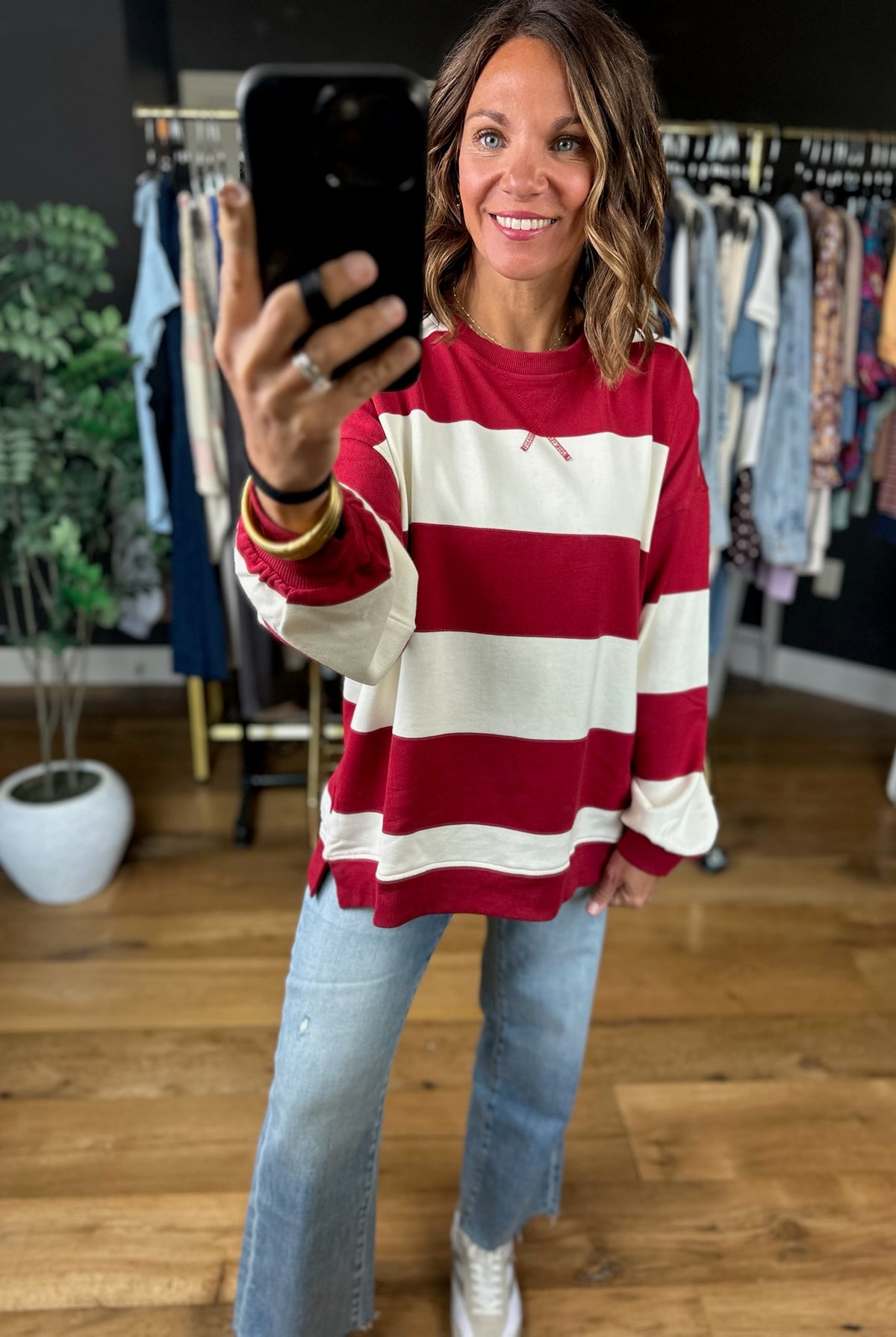 **PRE-ORDER**My Hero Oversized Wide Stripe Crewneck - Multiple colors**ETA 9/17-Sweaters-JOA-Anna Kaytes Boutique, Women's Fashion Boutique in Grinnell, Iowa