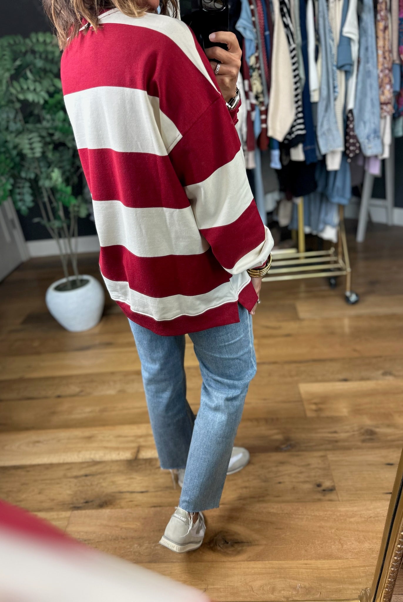 **PRE-ORDER**My Hero Oversized Wide Stripe Crewneck - Multiple colors**ETA 9/17-Sweaters-JOA-Anna Kaytes Boutique, Women's Fashion Boutique in Grinnell, Iowa