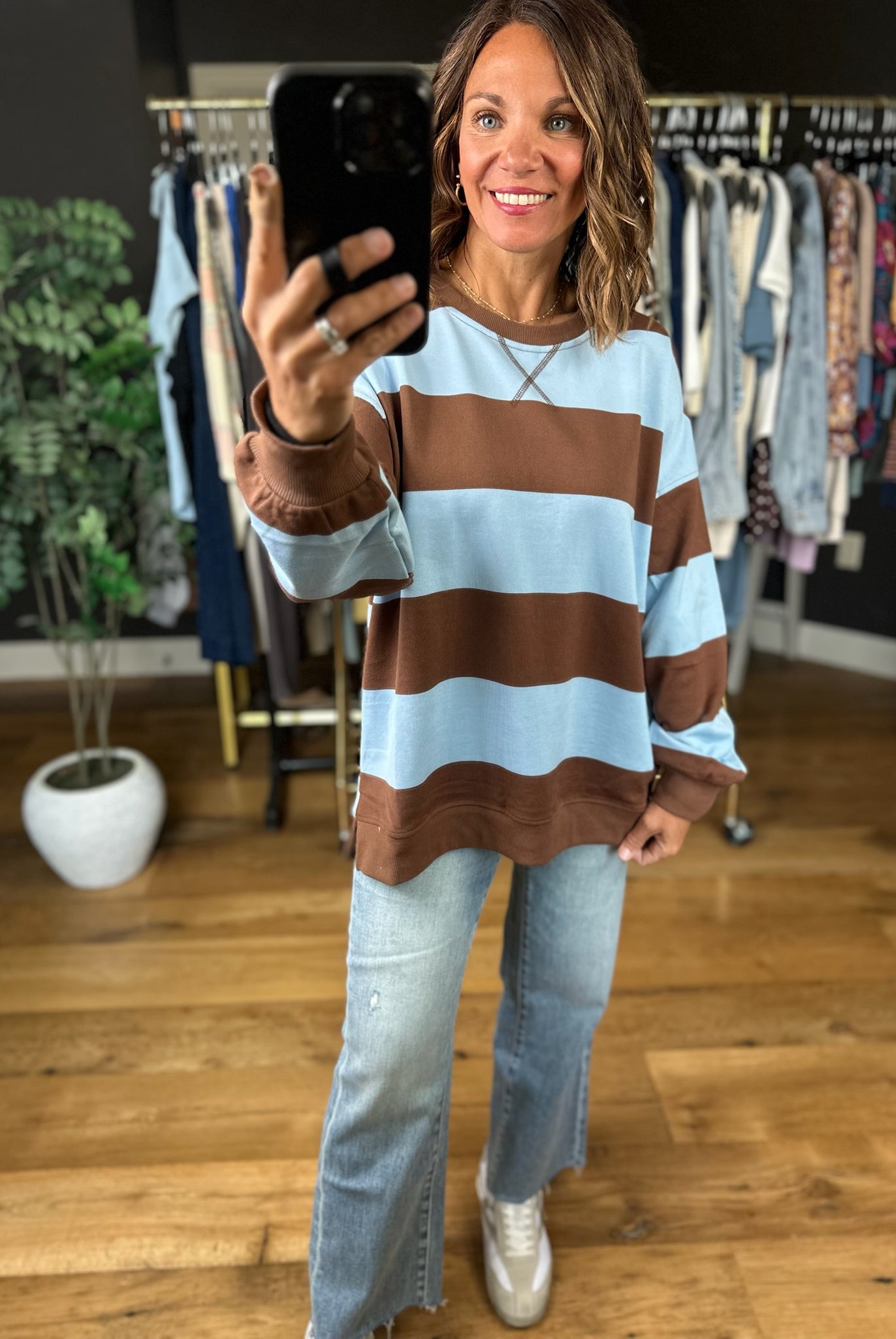 **PRE-ORDER**My Hero Oversized Wide Stripe Crewneck - Multiple colors**ETA 9/17-Sweaters-JOA-Anna Kaytes Boutique, Women's Fashion Boutique in Grinnell, Iowa