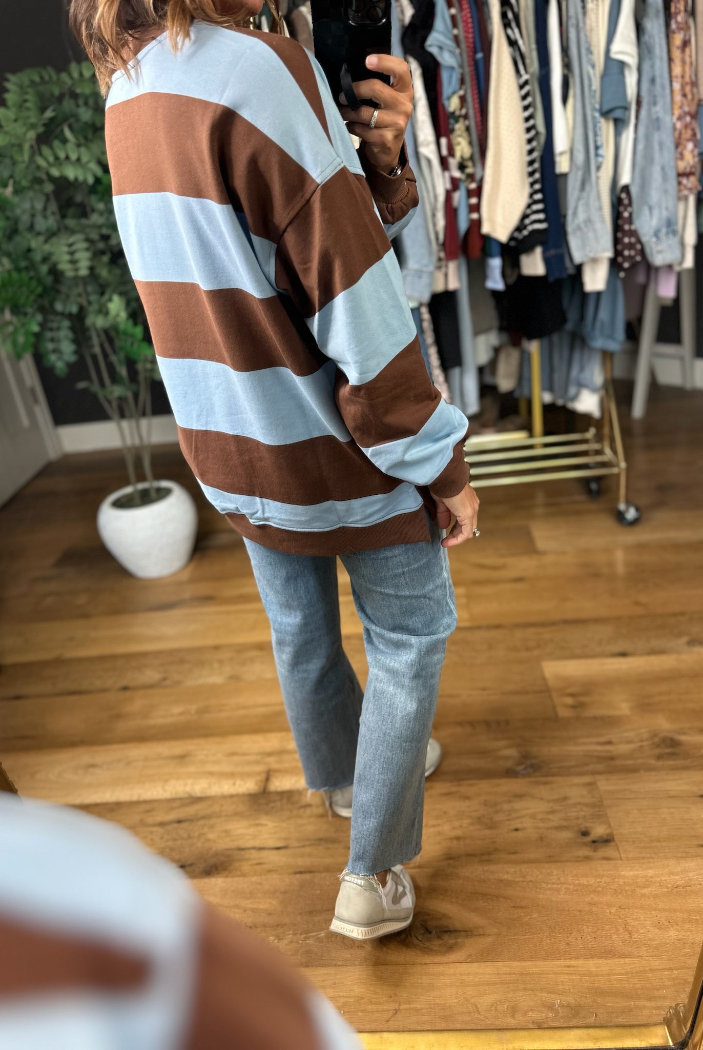 **PRE-ORDER**My Hero Oversized Wide Stripe Crewneck - Multiple colors**ETA 9/17-Sweaters-JOA-Anna Kaytes Boutique, Women's Fashion Boutique in Grinnell, Iowa
