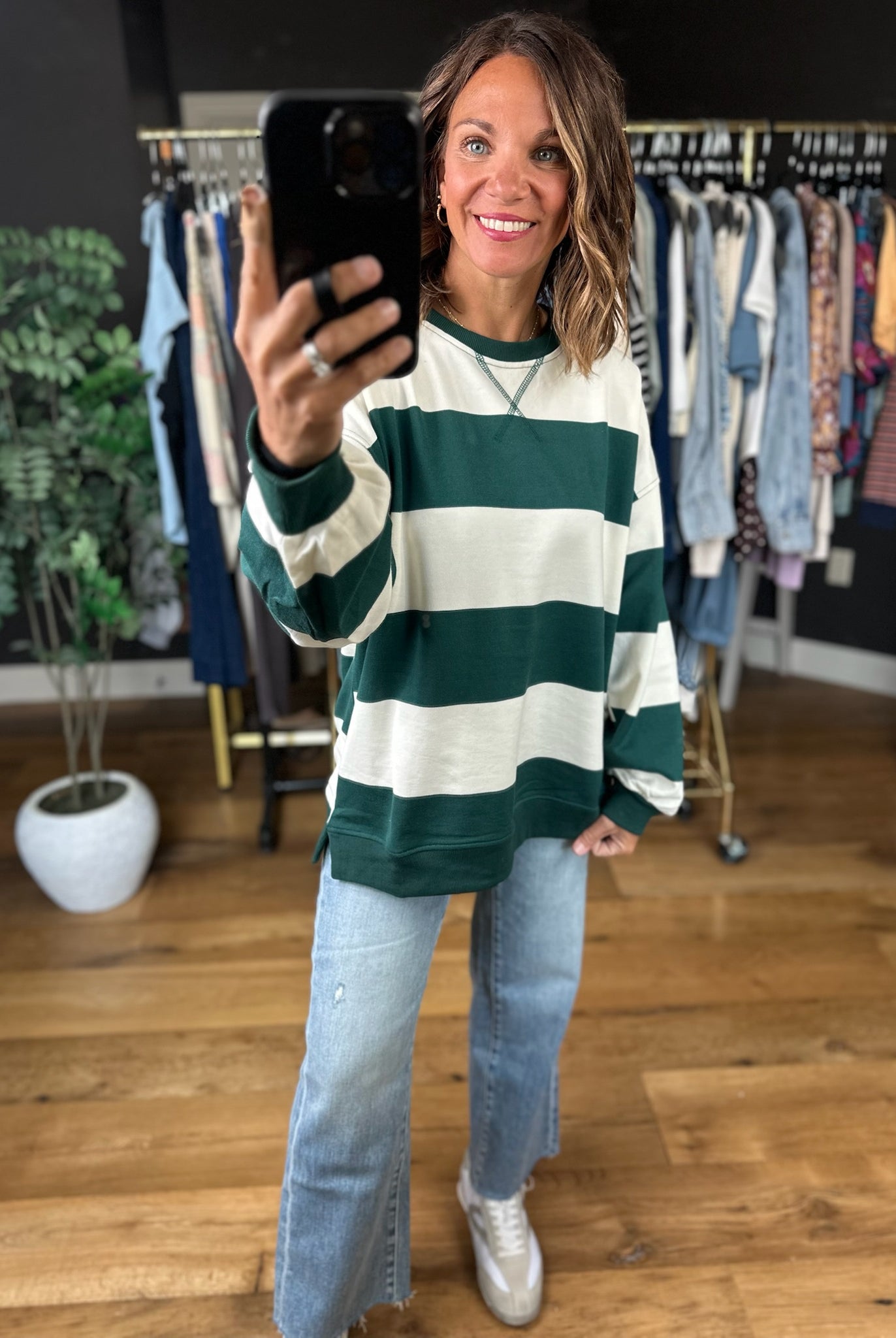 **PRE-ORDER**My Hero Oversized Wide Stripe Crewneck - Multiple colors**ETA 9/17-Sweaters-JOA-Anna Kaytes Boutique, Women's Fashion Boutique in Grinnell, Iowa