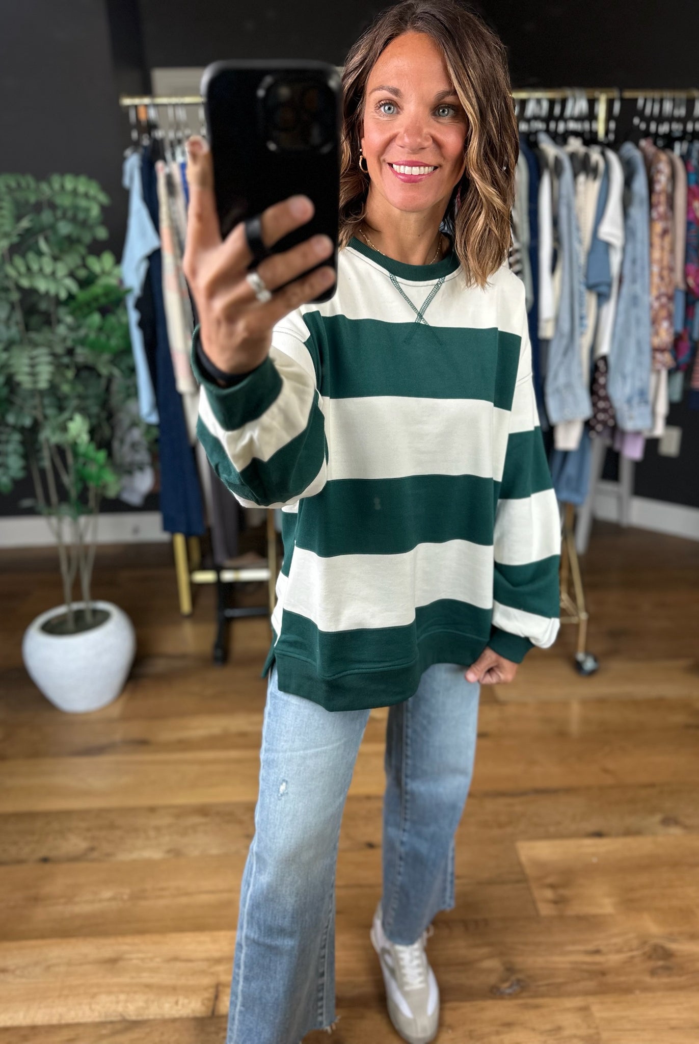 **PRE-ORDER**My Hero Oversized Wide Stripe Crewneck - Multiple colors**ETA 9/17-Sweaters-JOA-Anna Kaytes Boutique, Women's Fashion Boutique in Grinnell, Iowa