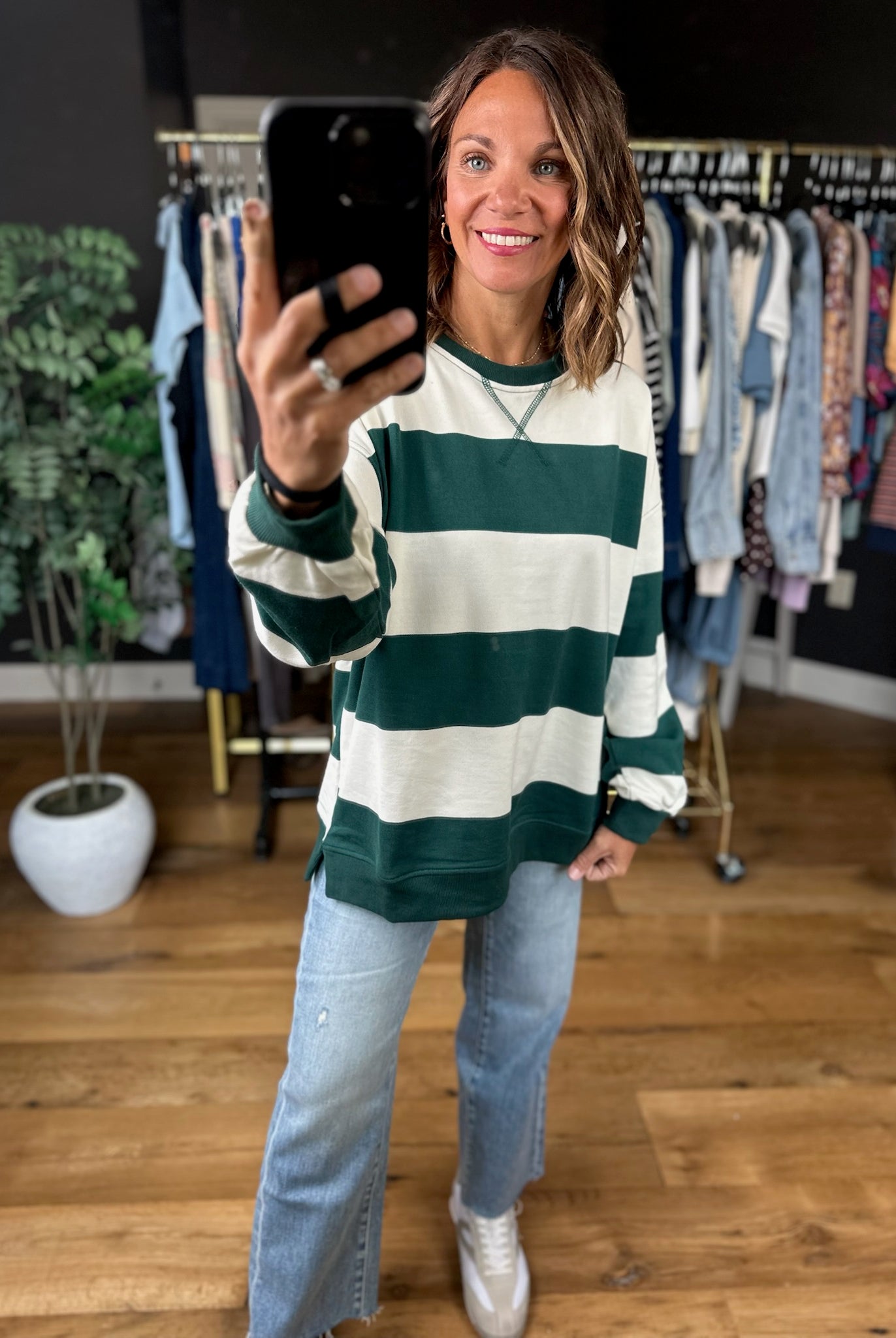 **PRE-ORDER**My Hero Oversized Wide Stripe Crewneck - Multiple colors**ETA 9/17-Sweaters-JOA-Anna Kaytes Boutique, Women's Fashion Boutique in Grinnell, Iowa