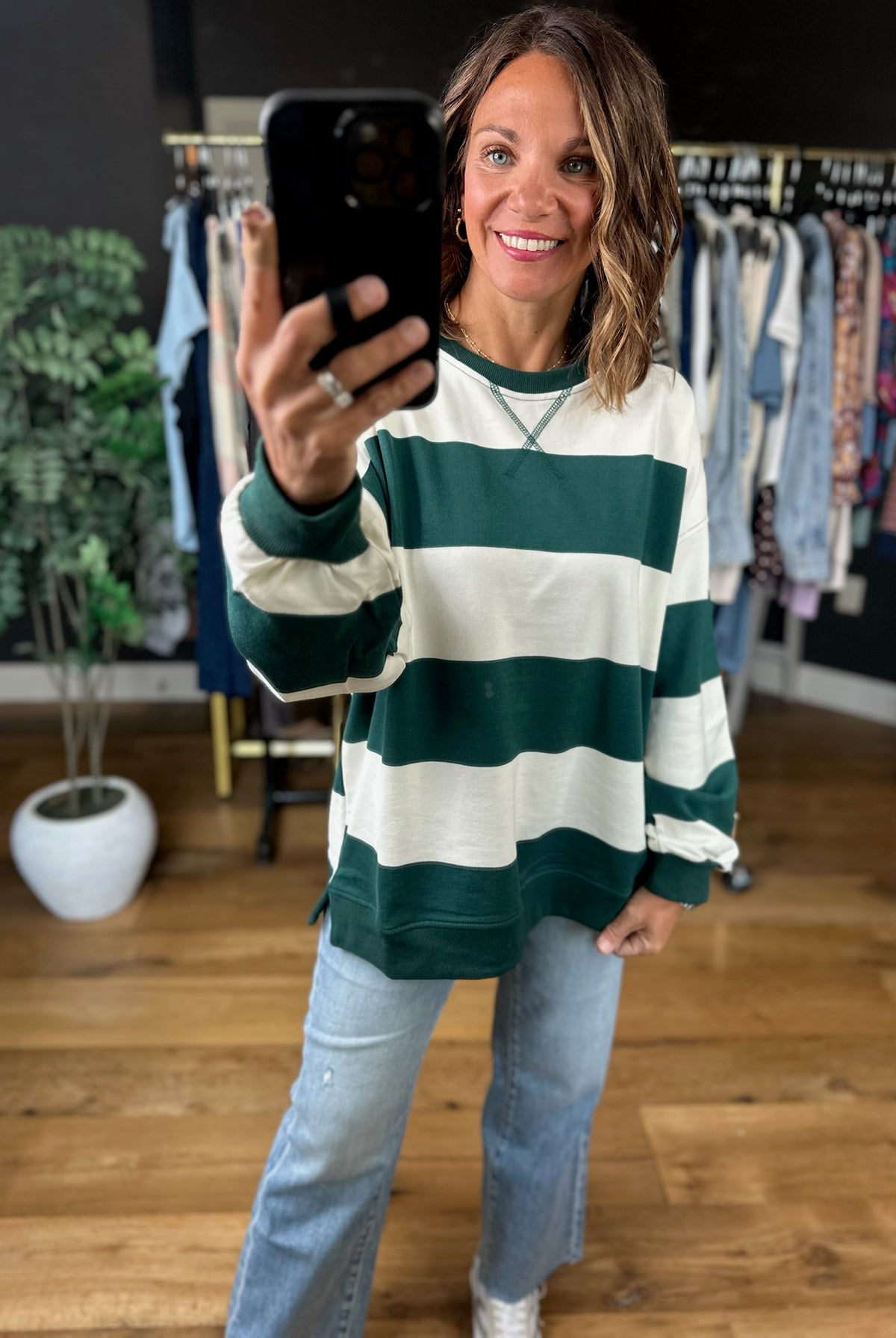 **PRE-ORDER**My Hero Oversized Wide Stripe Crewneck - Multiple colors**ETA 9/17-Sweaters-JOA-Anna Kaytes Boutique, Women's Fashion Boutique in Grinnell, Iowa