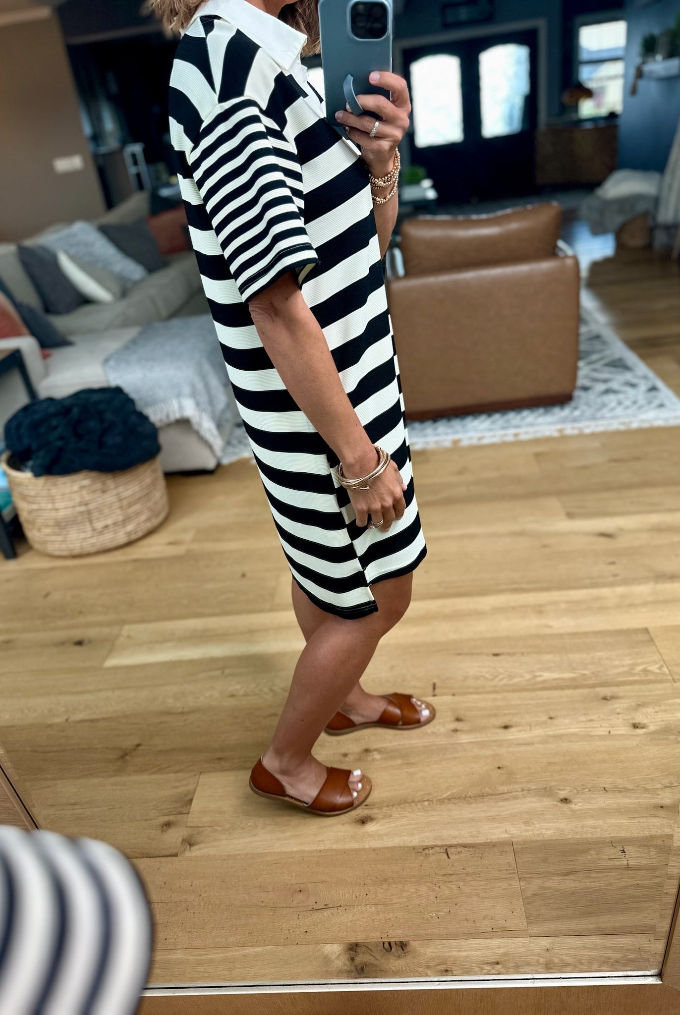 Talk About It Striped Collar Dress-Entro-Anna Kaytes Boutique, Women's Fashion Boutique in Grinnell, Iowa