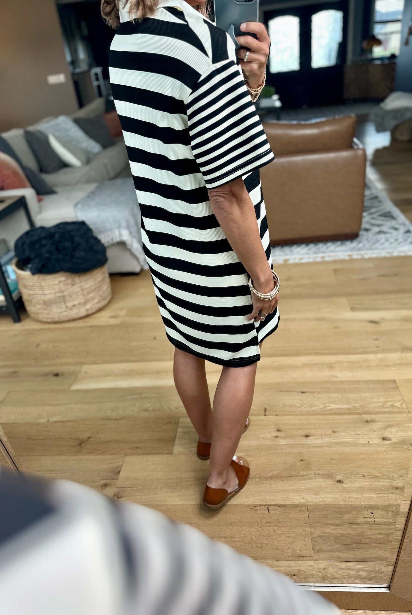 Talk About It Striped Collar Dress-Entro-Anna Kaytes Boutique, Women's Fashion Boutique in Grinnell, Iowa