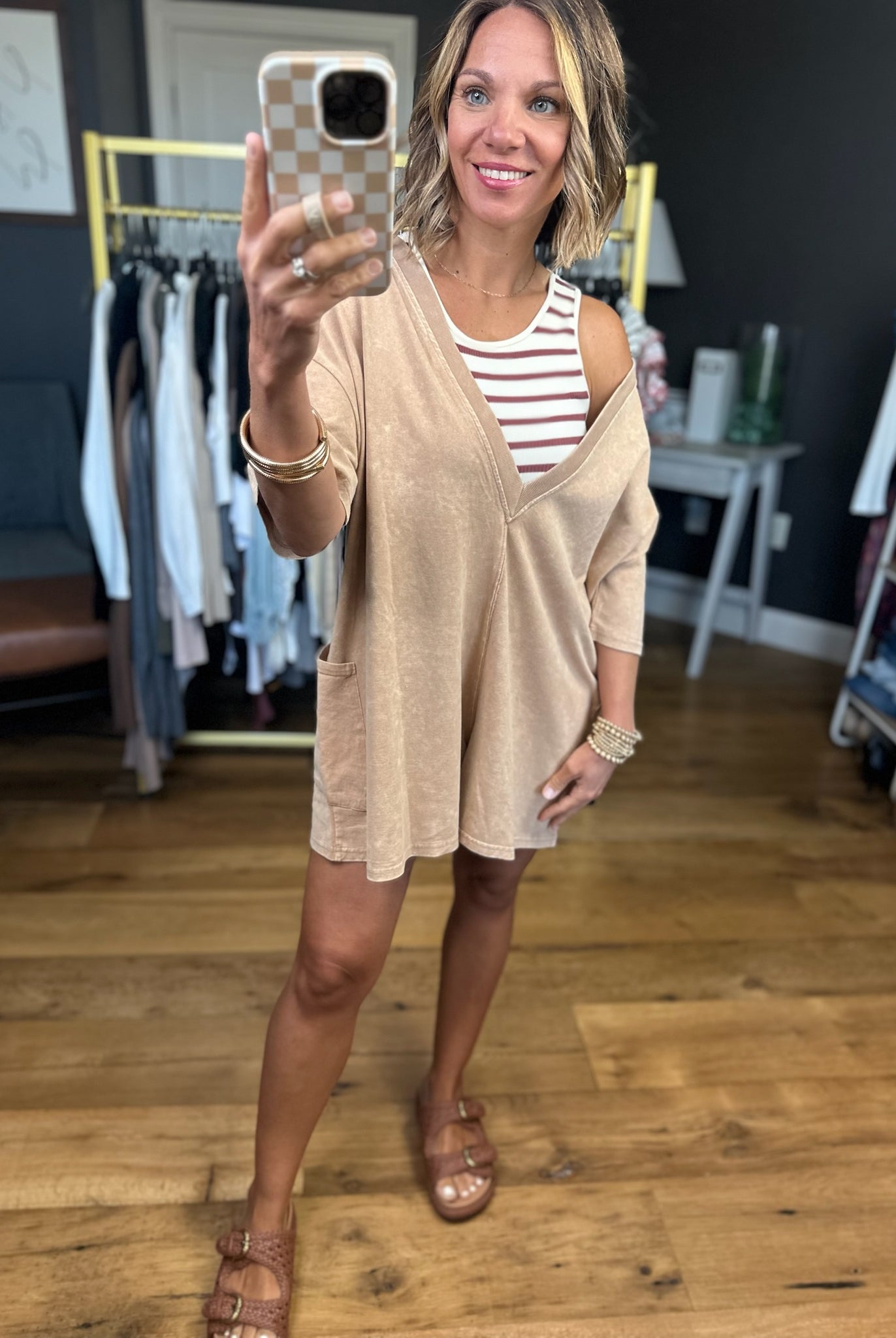 Keeping Tabs Pocket Romper - Multiple Options-Eesome-Anna Kaytes Boutique, Women's Fashion Boutique in Grinnell, Iowa