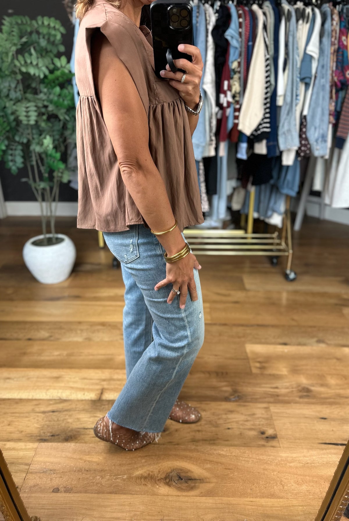 Keep The Peace Eyelet Detail Top-Short Sleeves-She & Sky-Anna Kaytes Boutique, Women's Fashion Boutique in Grinnell, Iowa