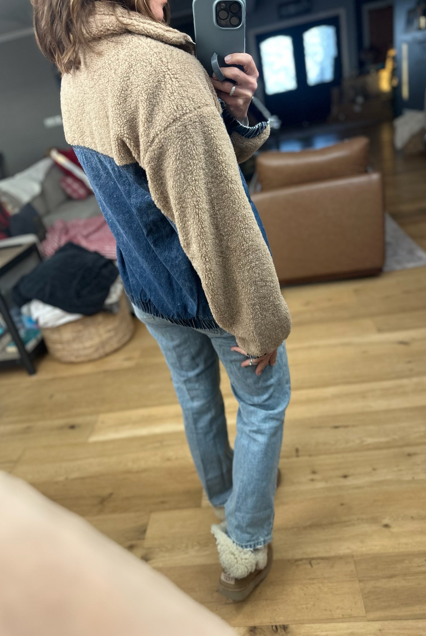 Tell Me Something Good Sherpa Zip Jacket-Jackets-Hem & Thread-Anna Kaytes Boutique, Women's Fashion Boutique in Grinnell, Iowa