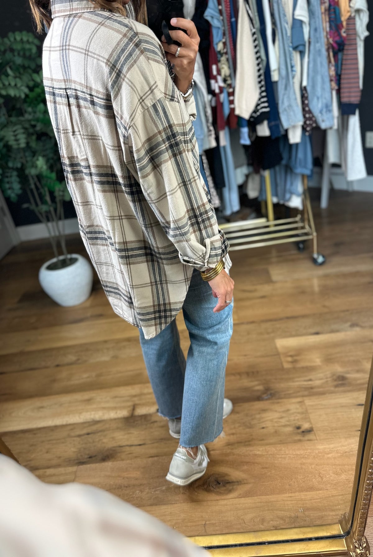 Fully Invested Plaid Button-Down Top-Long Sleeves-Blu Pepper-Anna Kaytes Boutique, Women's Fashion Boutique in Grinnell, Iowa