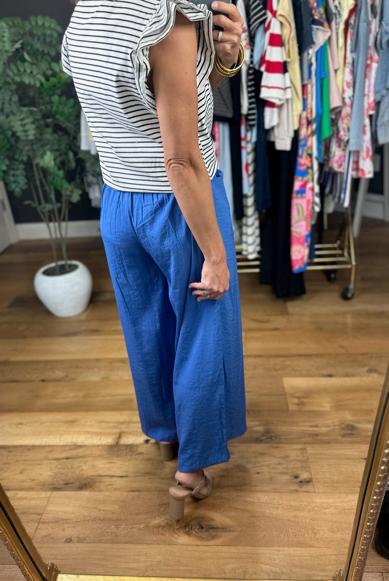 Called Upon Striped Flutter Sleeve Top-Short Sleeves-Vine & Love-Anna Kaytes Boutique, Women's Fashion Boutique in Grinnell, Iowa