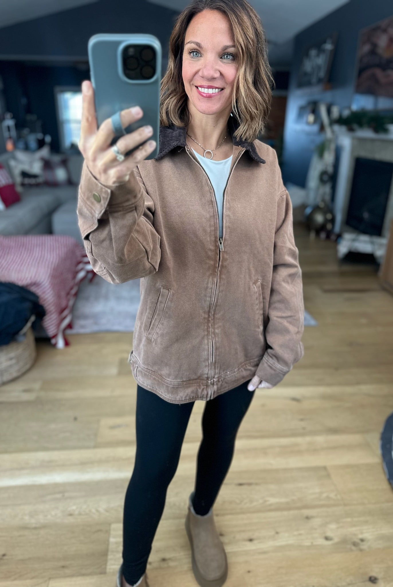 The Rosie Barn Jacket-Jackets-Olivaceous-Anna Kaytes Boutique, Women's Fashion Boutique in Grinnell, Iowa