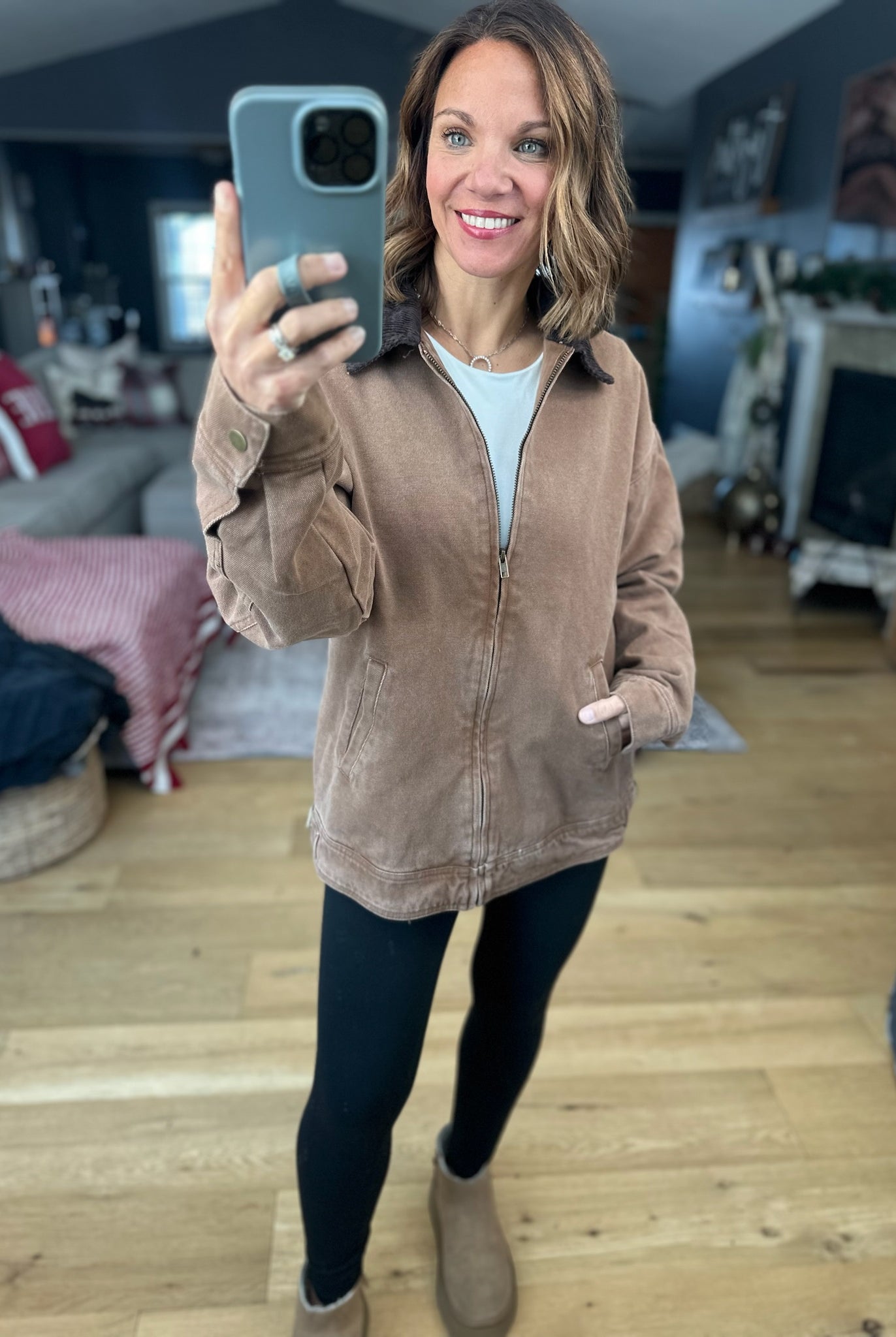 The Rosie Barn Jacket-Jackets-Olivaceous-Anna Kaytes Boutique, Women's Fashion Boutique in Grinnell, Iowa