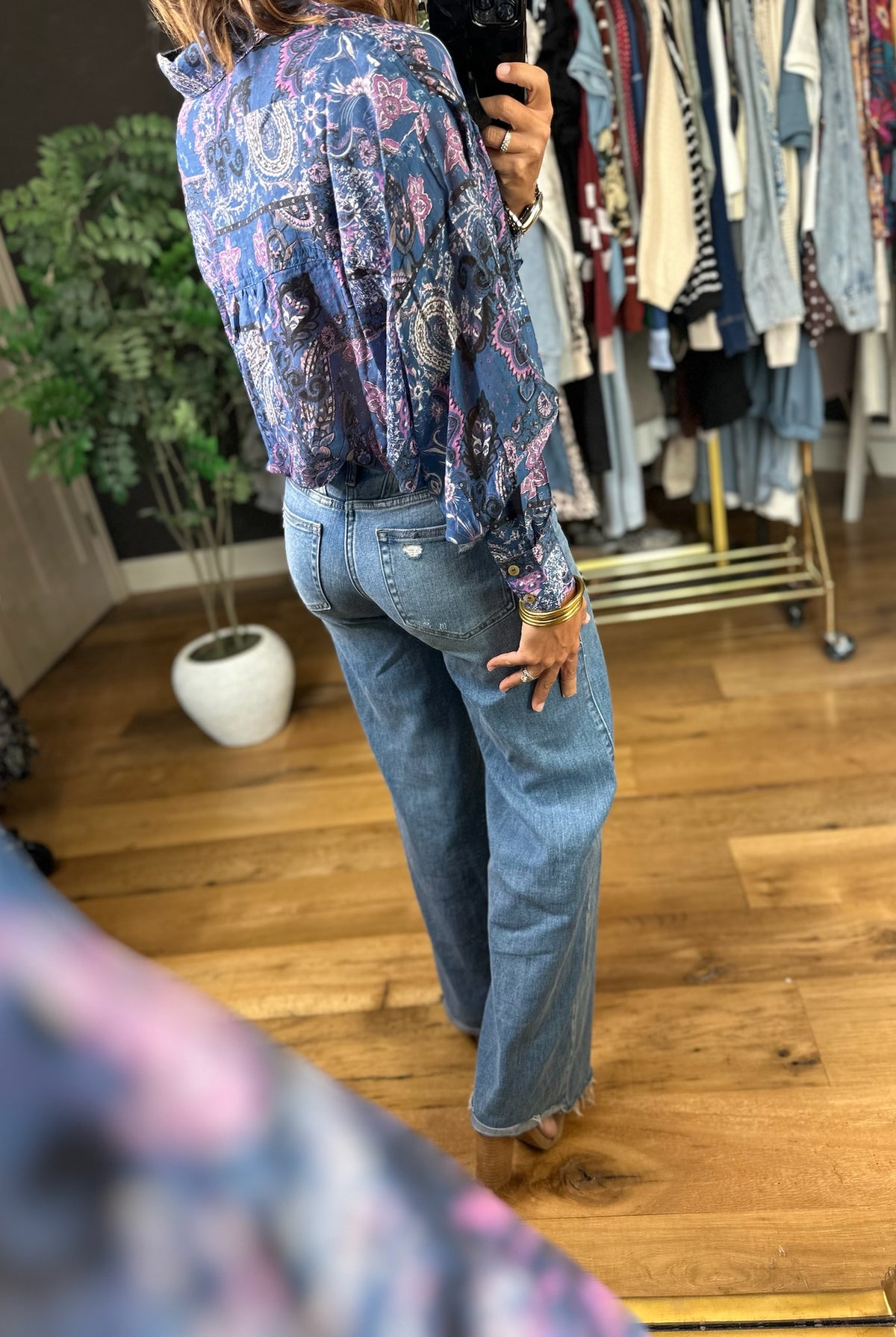 New Directions Button-Down Top-Long Sleeves-ee:some-Anna Kaytes Boutique, Women's Fashion Boutique in Grinnell, Iowa