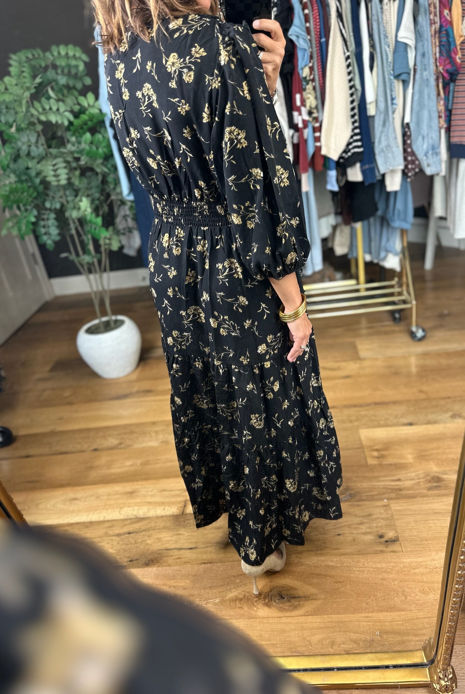 Crisp Air Floral Maxi Dress-Dresses-She & Sky-Anna Kaytes Boutique, Women's Fashion Boutique in Grinnell, Iowa