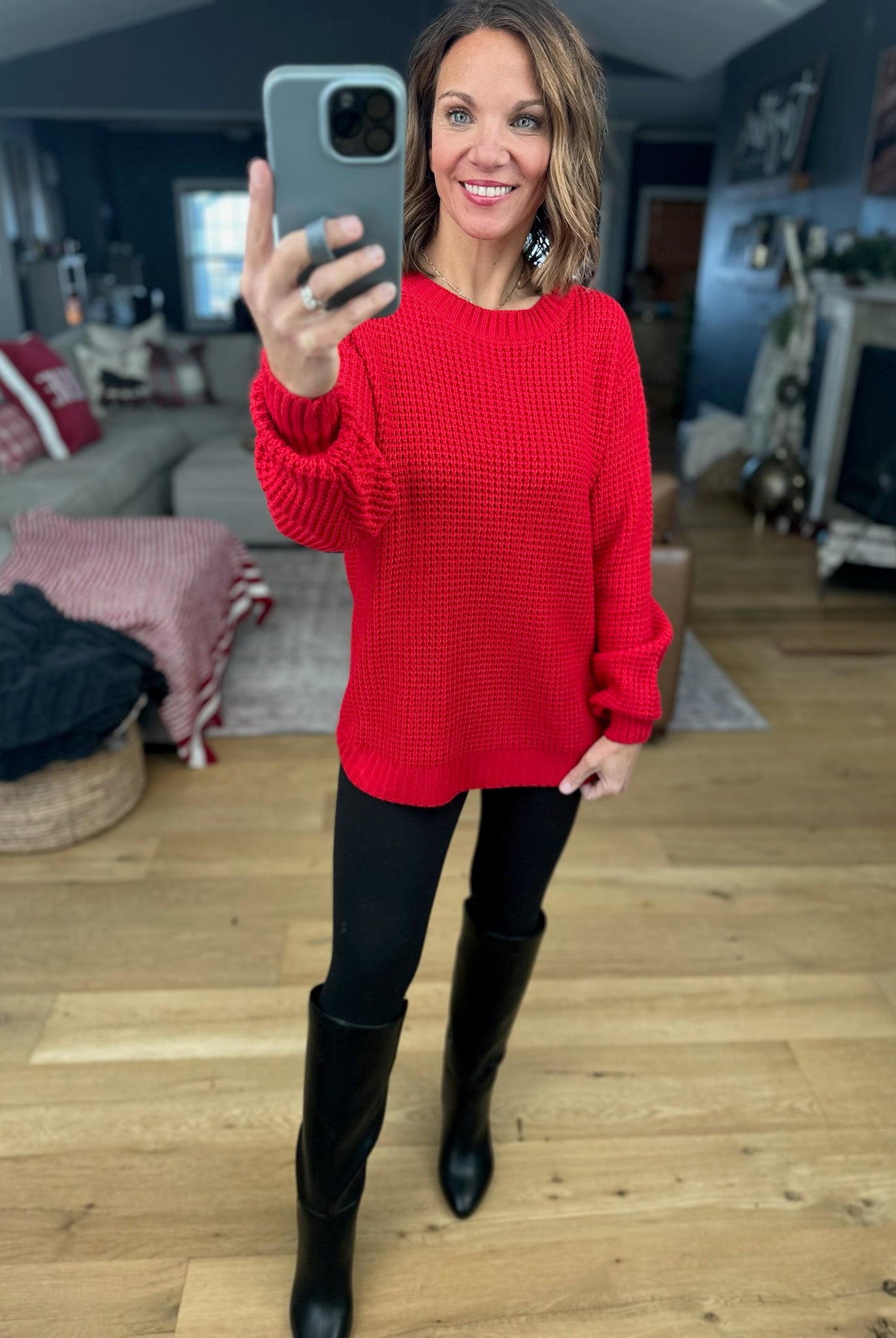 Off The Hook Classic Knit Crew Sweater-Sweaters-Zenana-Anna Kaytes Boutique, Women's Fashion Boutique in Grinnell, Iowa