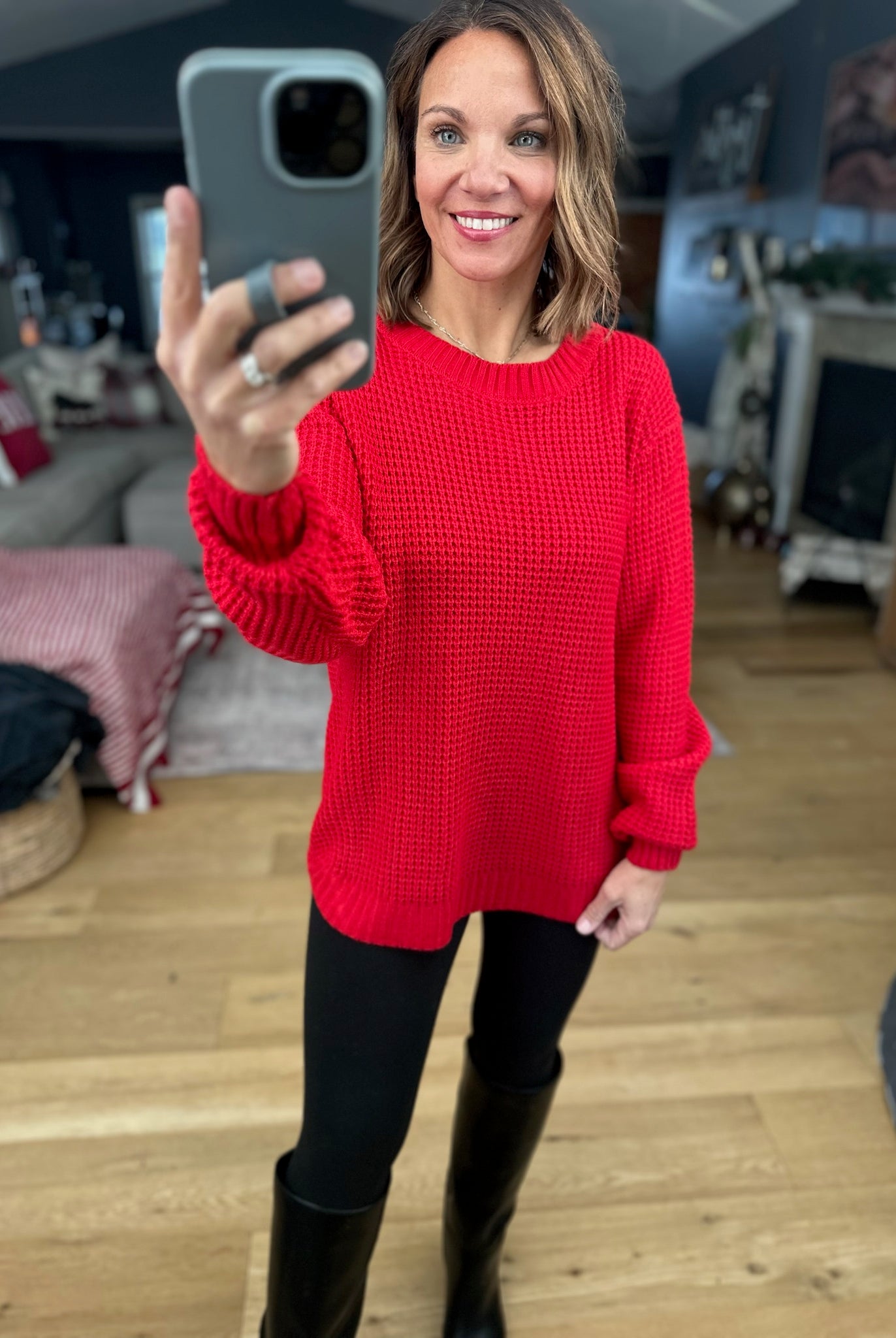 Off The Hook Classic Knit Crew Sweater-Sweaters-Zenana-Anna Kaytes Boutique, Women's Fashion Boutique in Grinnell, Iowa