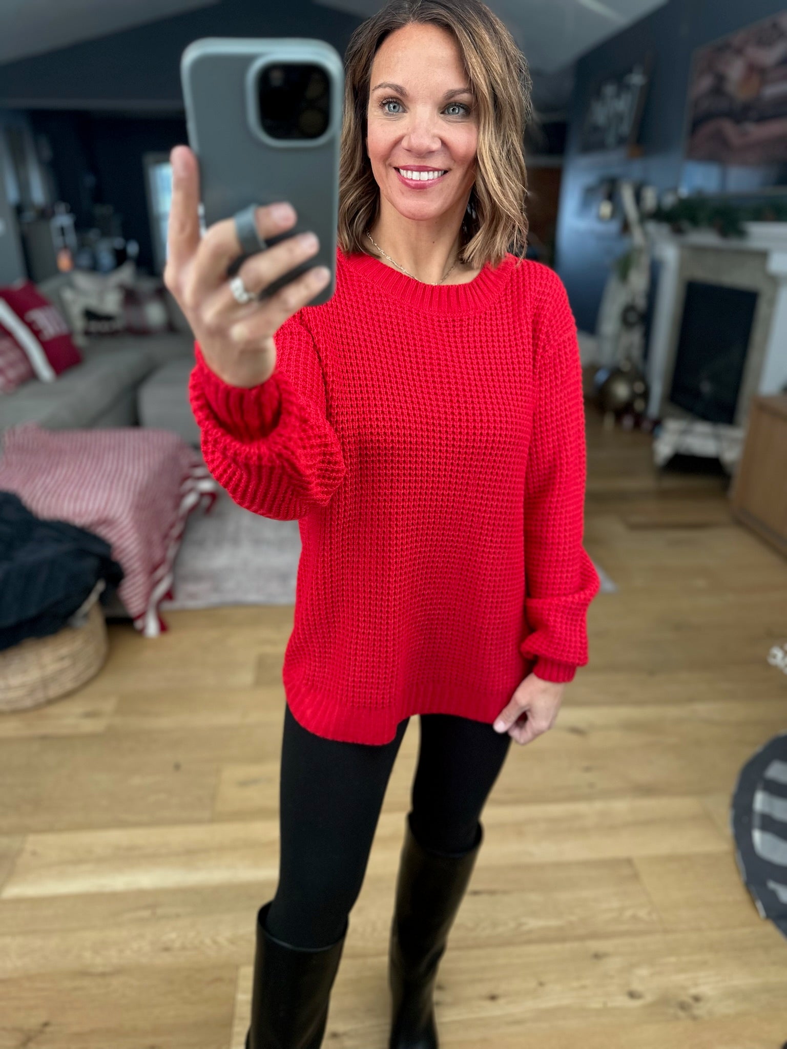 Off The Hook Classic Knit Crew Sweater-Sweaters-Zenana-Anna Kaytes Boutique, Women's Fashion Boutique in Grinnell, Iowa