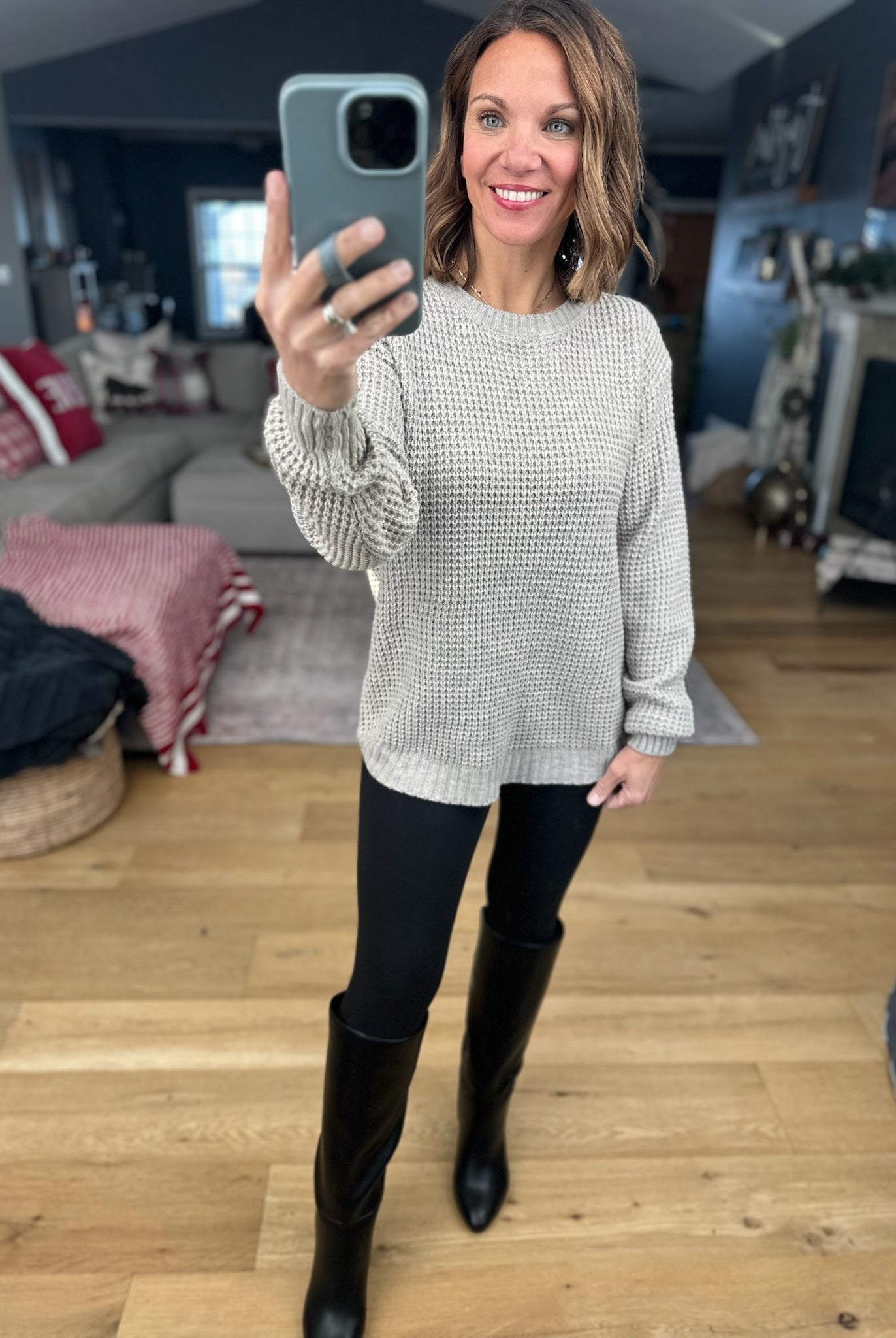 Off The Hook Classic Knit Crew Sweater-Sweaters-Zenana-Anna Kaytes Boutique, Women's Fashion Boutique in Grinnell, Iowa