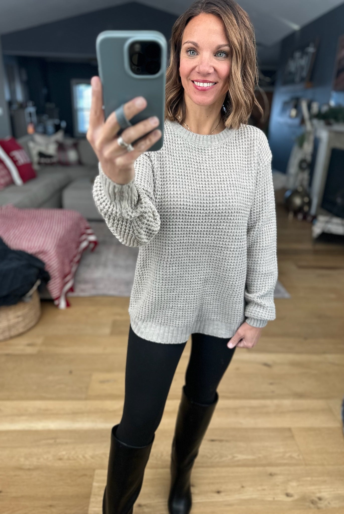 Off The Hook Classic Knit Crew Sweater-Sweaters-Zenana-Anna Kaytes Boutique, Women's Fashion Boutique in Grinnell, Iowa