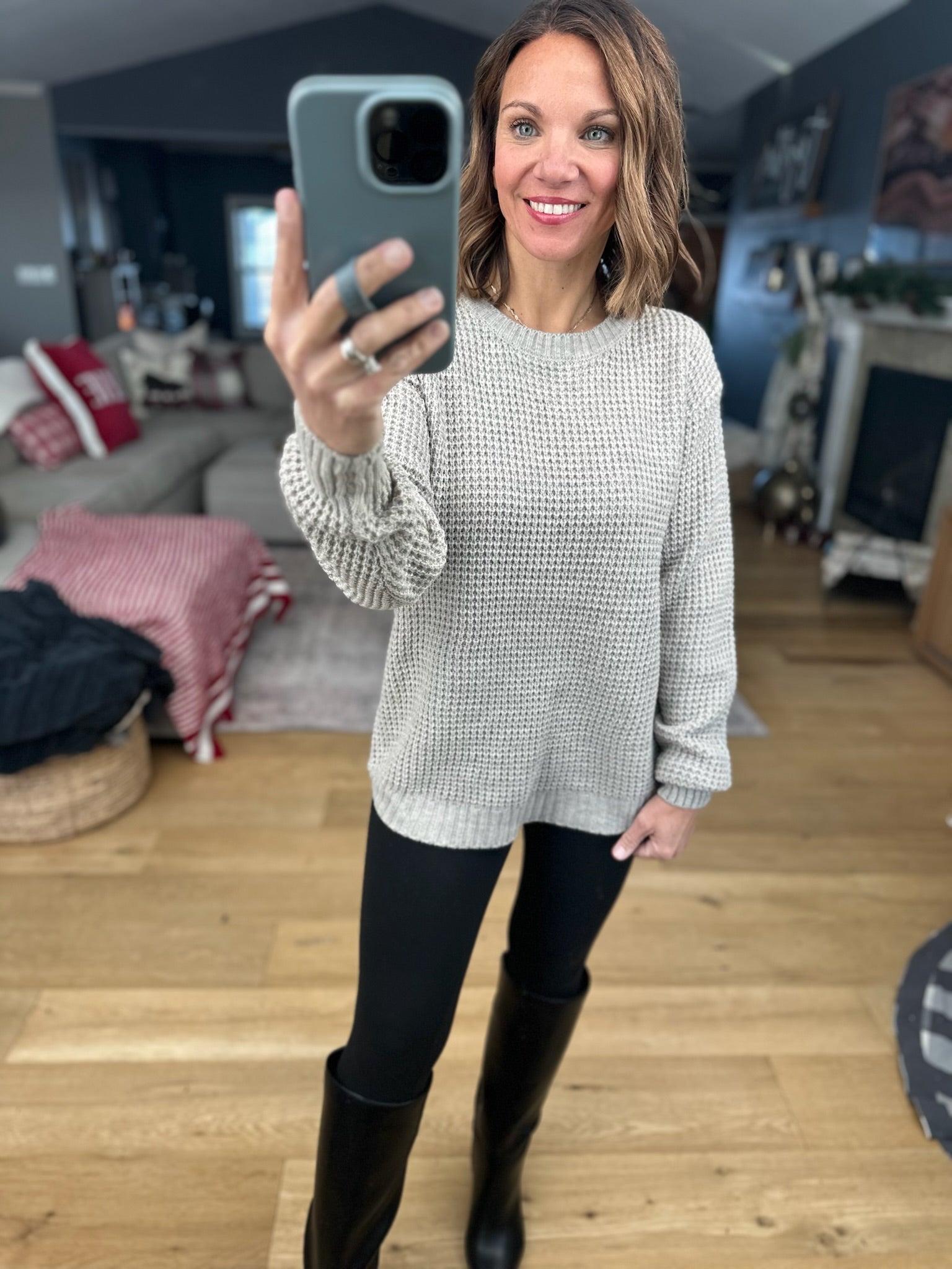 Off The Hook Classic Knit Crew Sweater-Sweaters-Zenana-Anna Kaytes Boutique, Women's Fashion Boutique in Grinnell, Iowa