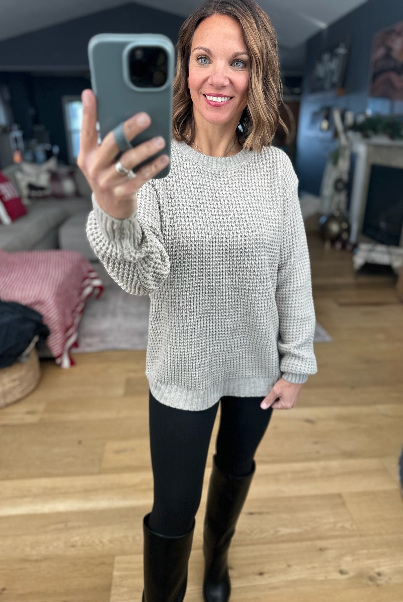 Off The Hook Classic Knit Crew Sweater-Sweaters-Zenana-Anna Kaytes Boutique, Women's Fashion Boutique in Grinnell, Iowa