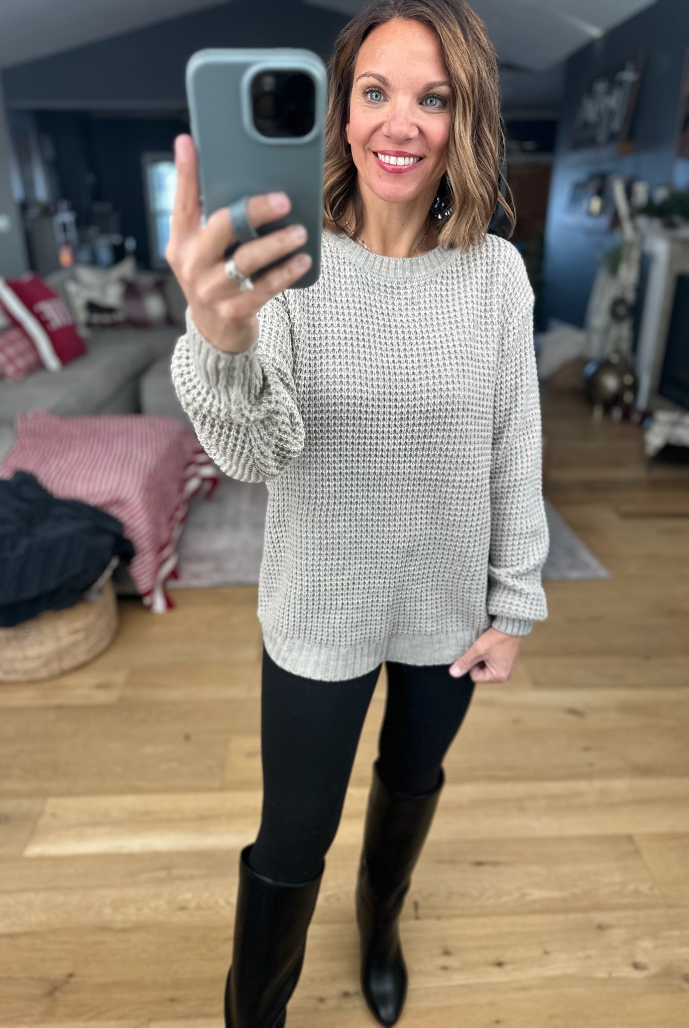 Off The Hook Classic Knit Crew Sweater-Sweaters-Zenana-Anna Kaytes Boutique, Women's Fashion Boutique in Grinnell, Iowa