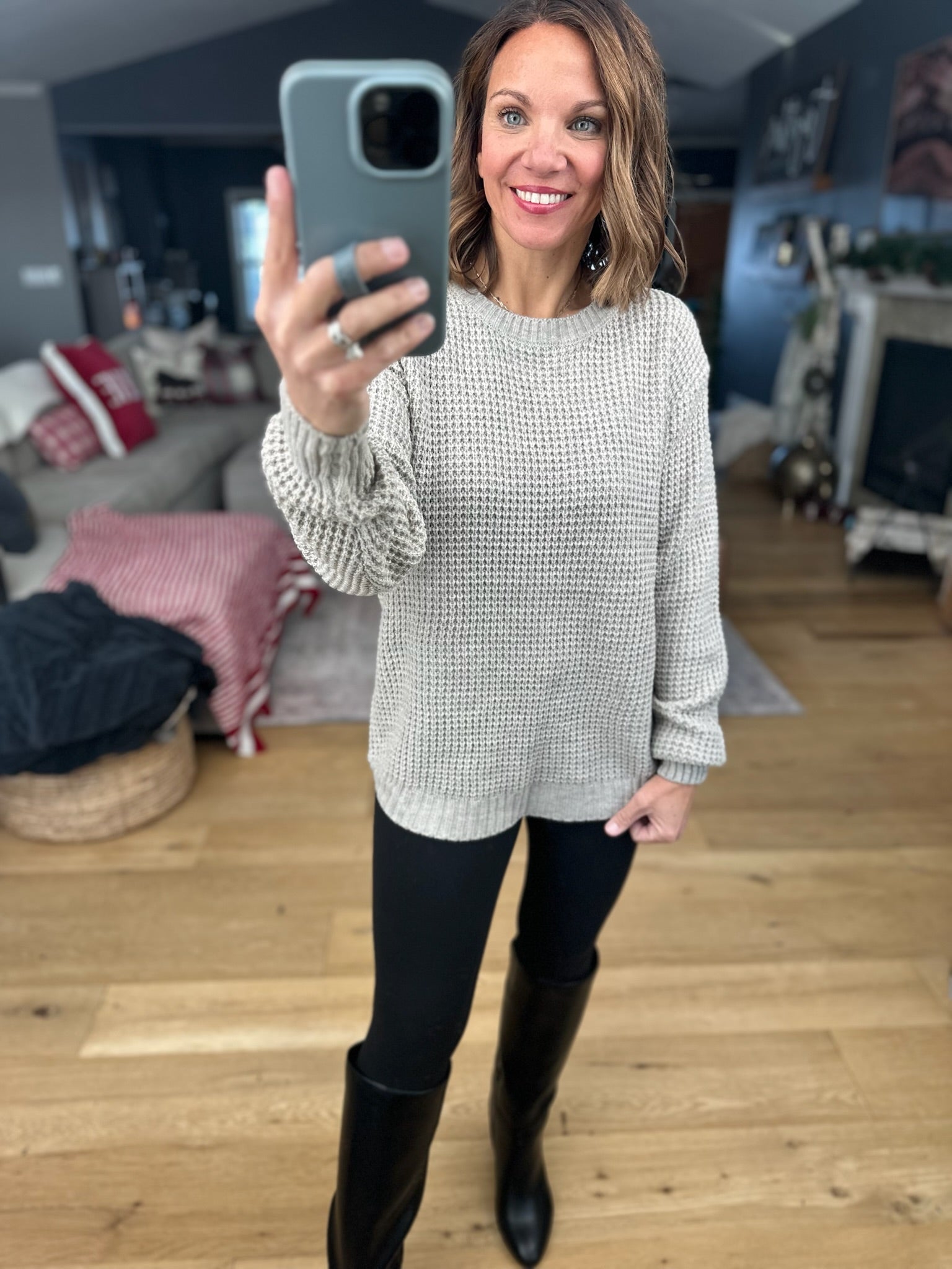 Off The Hook Classic Knit Crew Sweater-Sweaters-Zenana-Anna Kaytes Boutique, Women's Fashion Boutique in Grinnell, Iowa