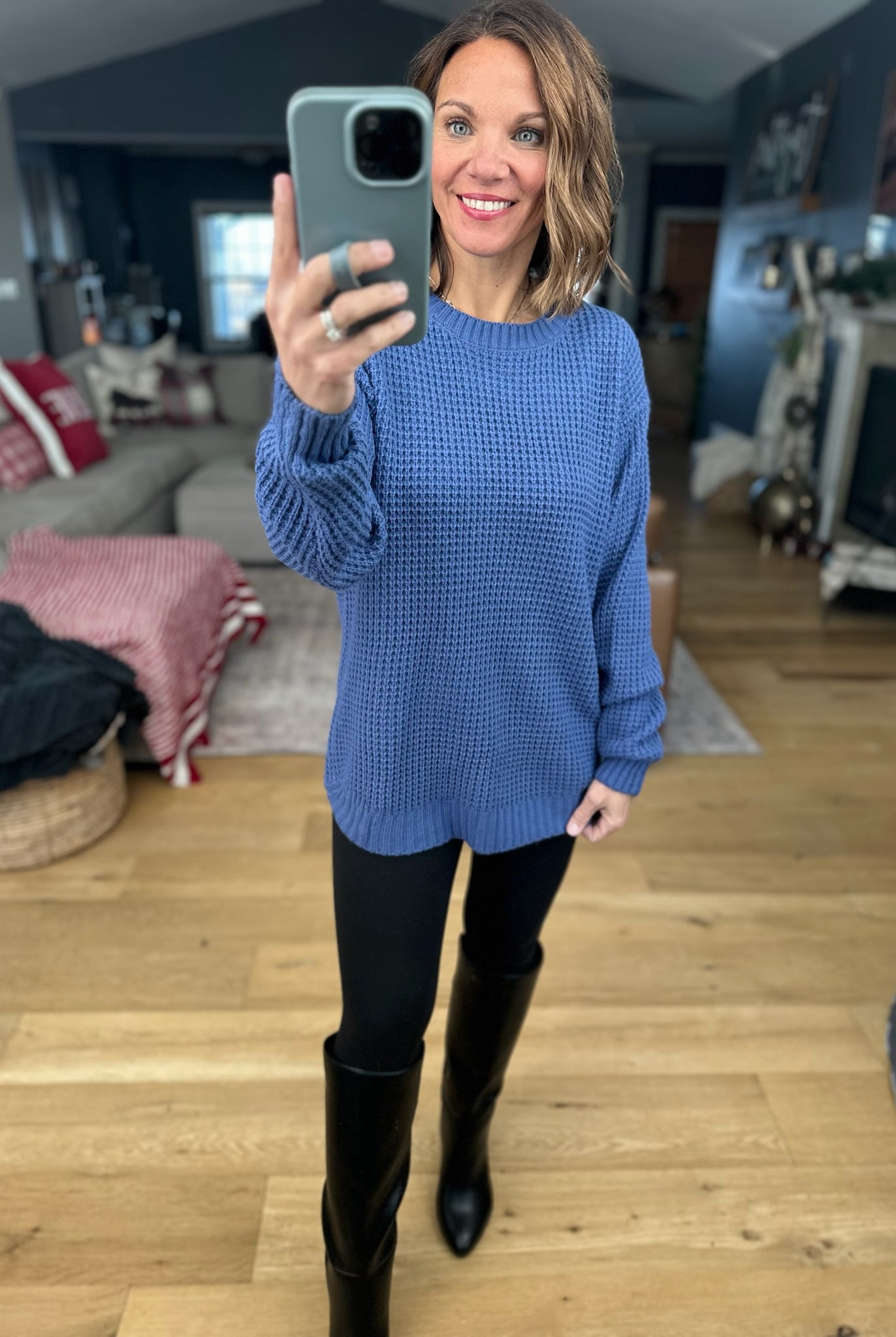 Off The Hook Classic Knit Crew Sweater-Sweaters-Zenana-Anna Kaytes Boutique, Women's Fashion Boutique in Grinnell, Iowa