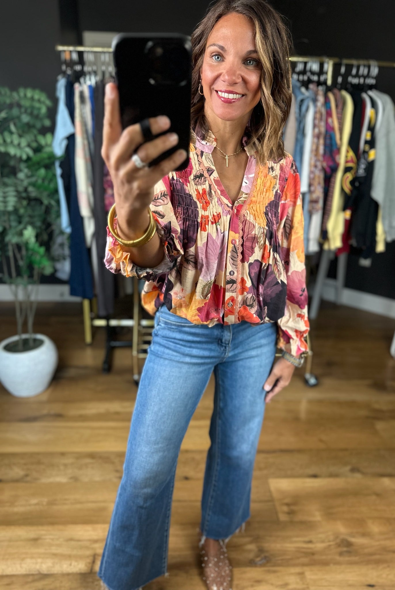 Learn The Truth Floral Top-Long Sleeves-Umgee-Anna Kaytes Boutique, Women's Fashion Boutique in Grinnell, Iowa