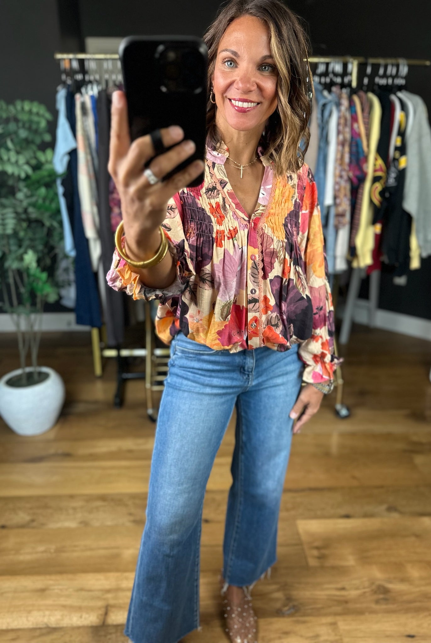 Learn The Truth Floral Top-Long Sleeves-Umgee-Anna Kaytes Boutique, Women's Fashion Boutique in Grinnell, Iowa