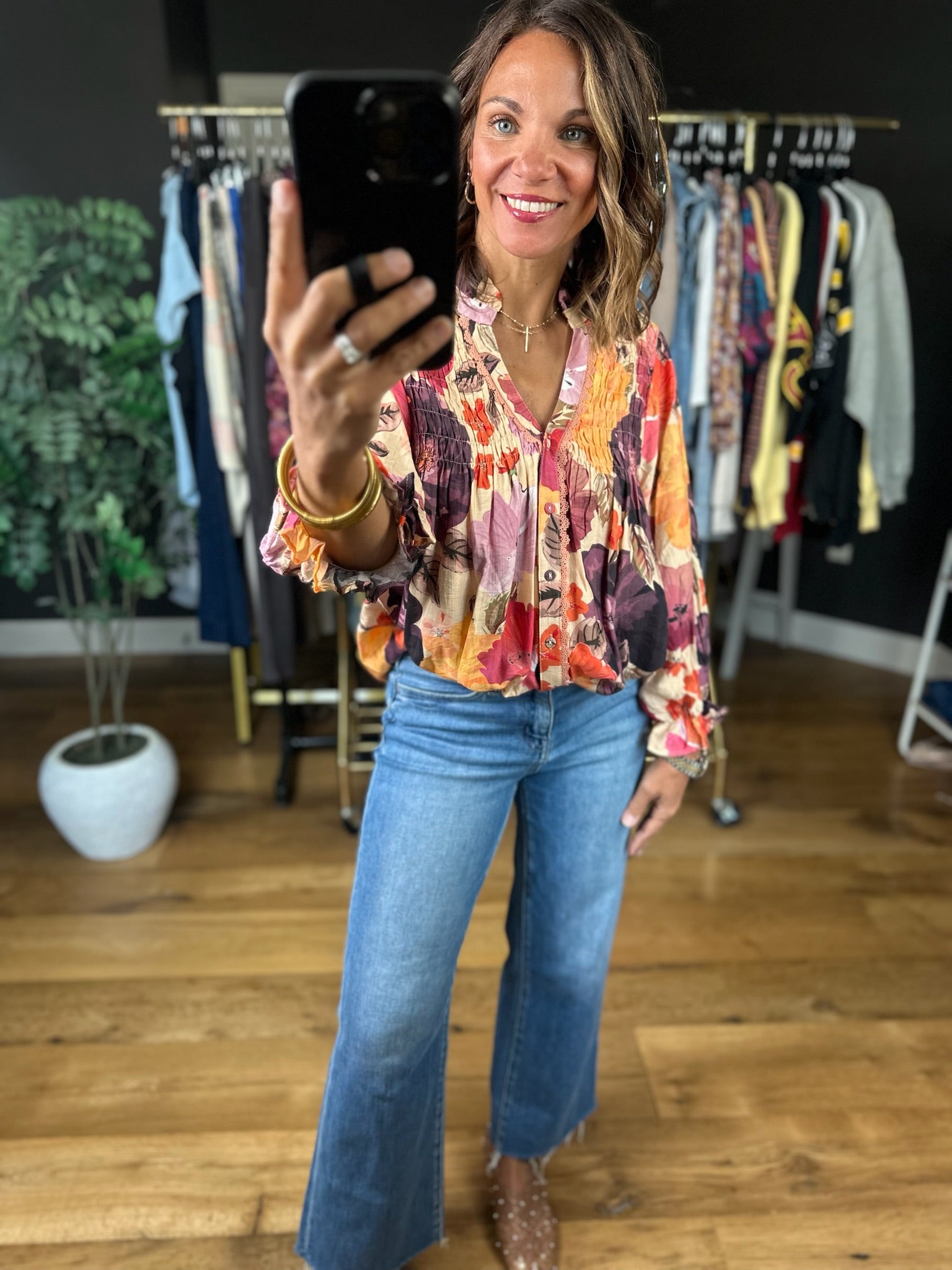 Learn The Truth Floral Top-Long Sleeves-Umgee-Anna Kaytes Boutique, Women's Fashion Boutique in Grinnell, Iowa