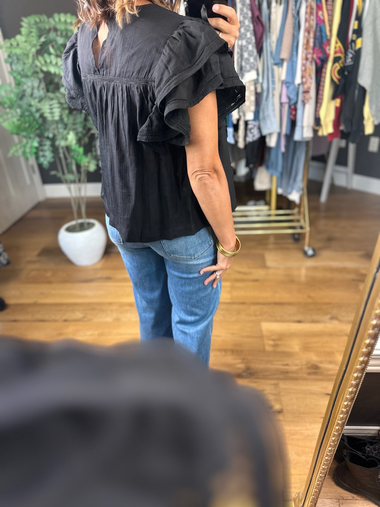 Another Side Of You Flutter-Sleeve Top-Short Sleeves-ee:some-Anna Kaytes Boutique, Women's Fashion Boutique in Grinnell, Iowa