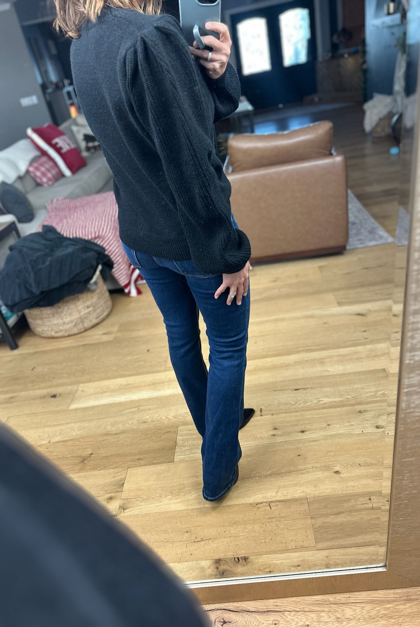 Here And There Balloon Sleeve Sweater-Sweaters-& Merci-Anna Kaytes Boutique, Women's Fashion Boutique in Grinnell, Iowa