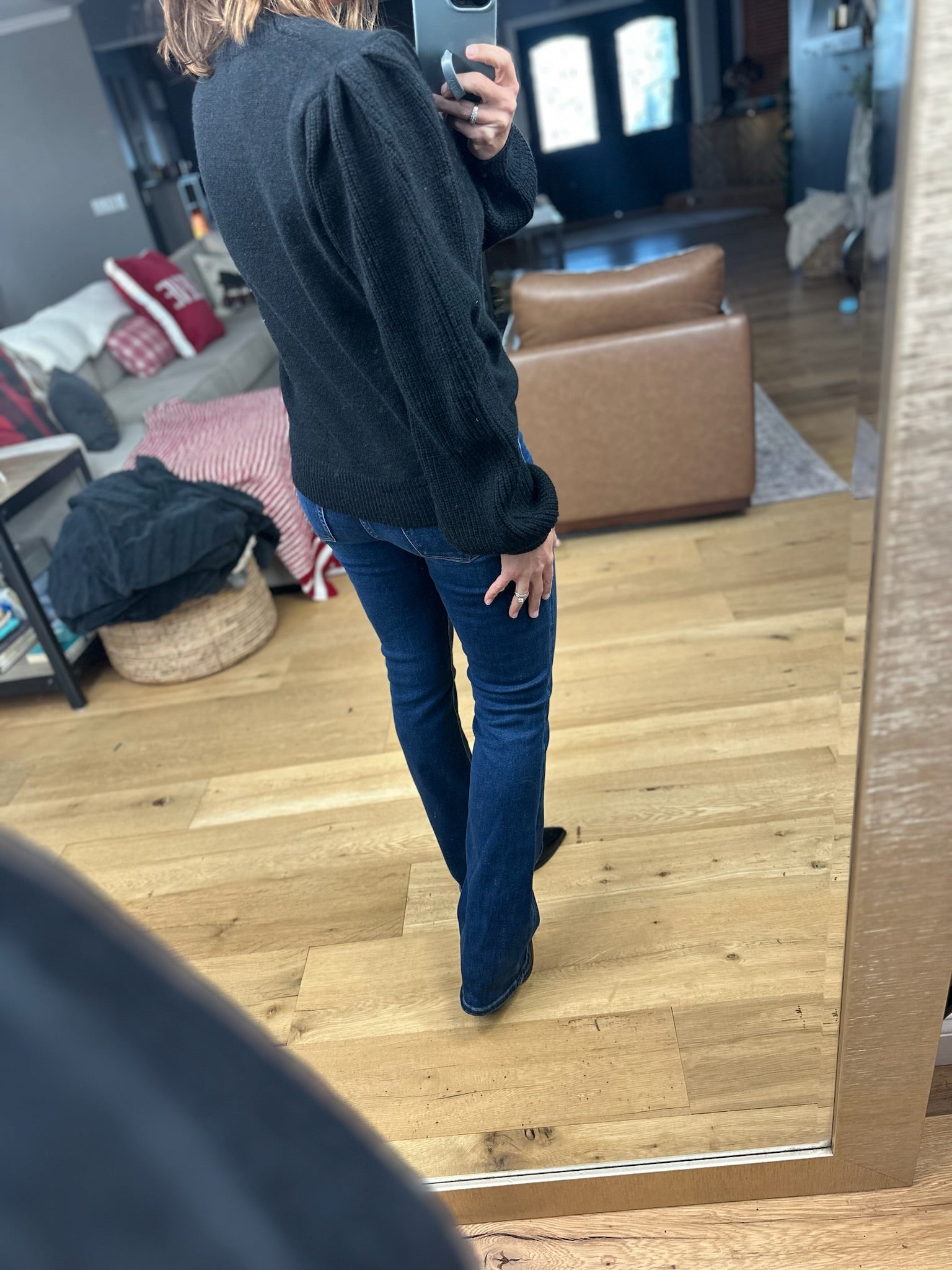 Here And There Balloon Sleeve Sweater-Sweaters-& Merci-Anna Kaytes Boutique, Women's Fashion Boutique in Grinnell, Iowa