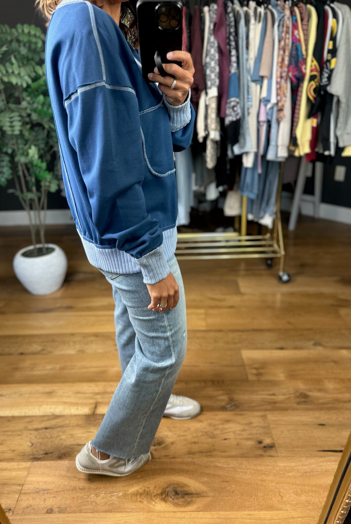 Made For You V-Neck Top-Long Sleeves-ee:some-Anna Kaytes Boutique, Women's Fashion Boutique in Grinnell, Iowa