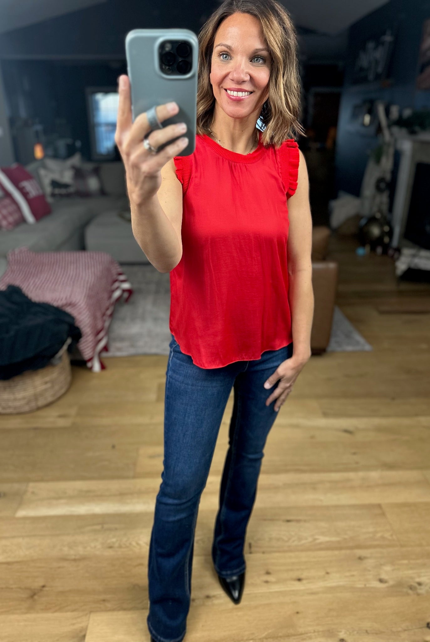 All For You Flutter Sleeve Top-Short Sleeves-Skies Are Blue-Anna Kaytes Boutique, Women's Fashion Boutique in Grinnell, Iowa