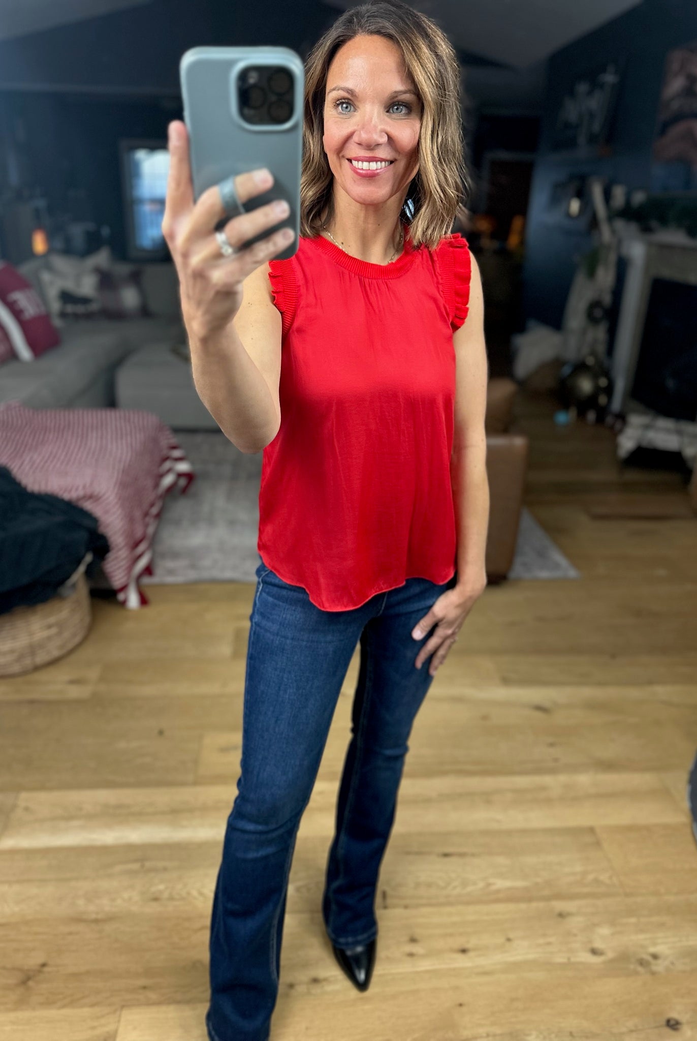 All For You Flutter Sleeve Top-Short Sleeves-Skies Are Blue-Anna Kaytes Boutique, Women's Fashion Boutique in Grinnell, Iowa