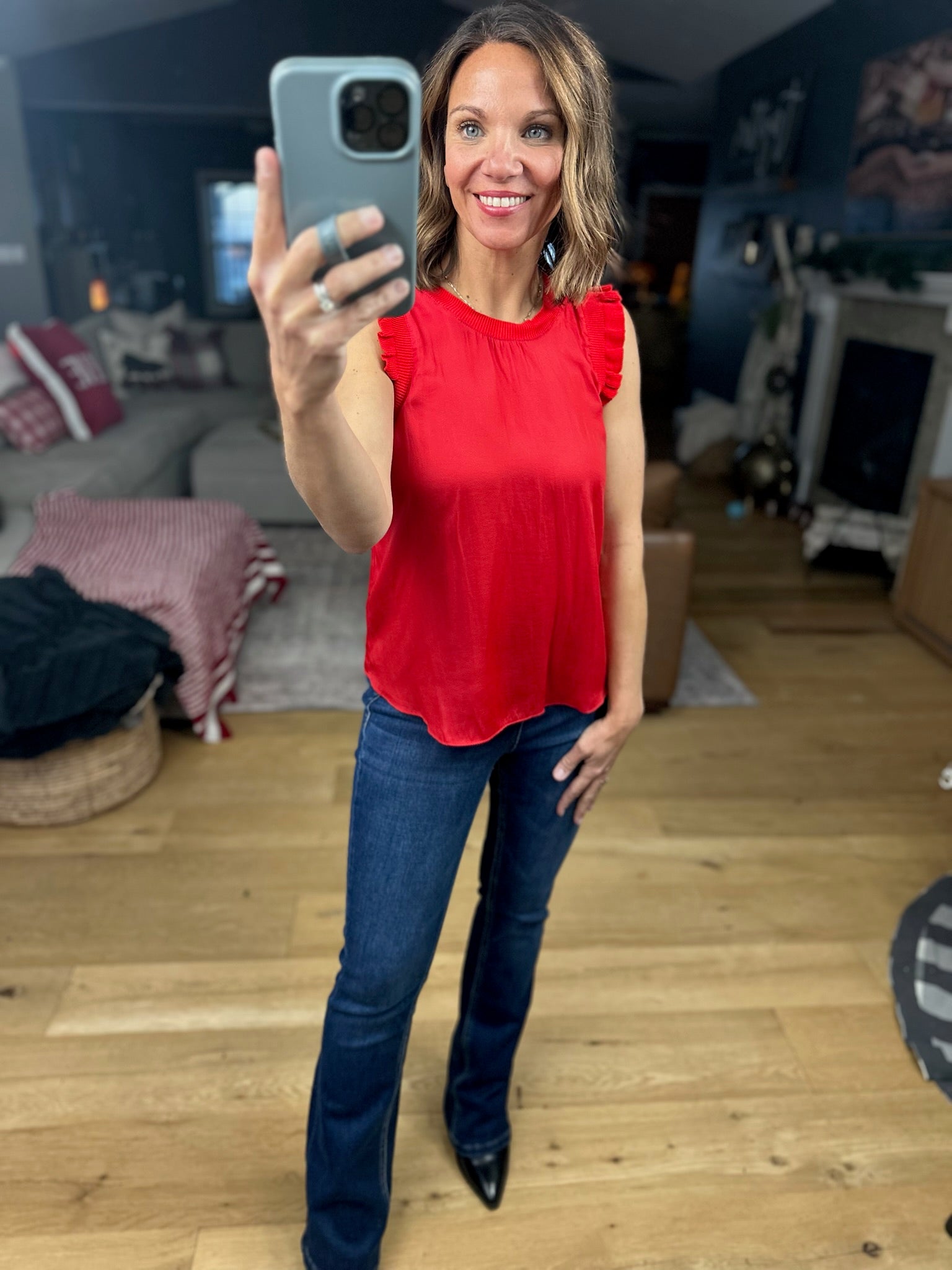 All For You Flutter Sleeve Top-Short Sleeves-Skies Are Blue-Anna Kaytes Boutique, Women's Fashion Boutique in Grinnell, Iowa