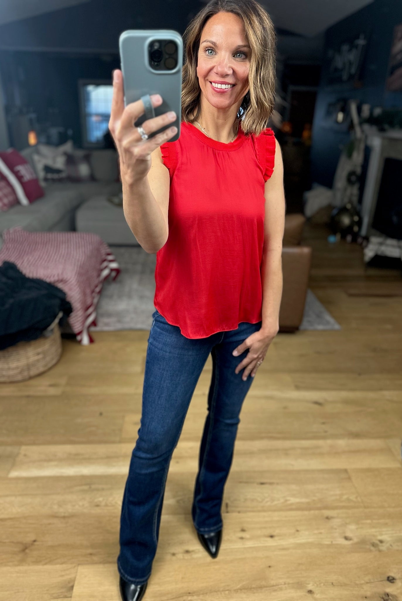 All For You Flutter Sleeve Top-Short Sleeves-Skies Are Blue-Anna Kaytes Boutique, Women's Fashion Boutique in Grinnell, Iowa