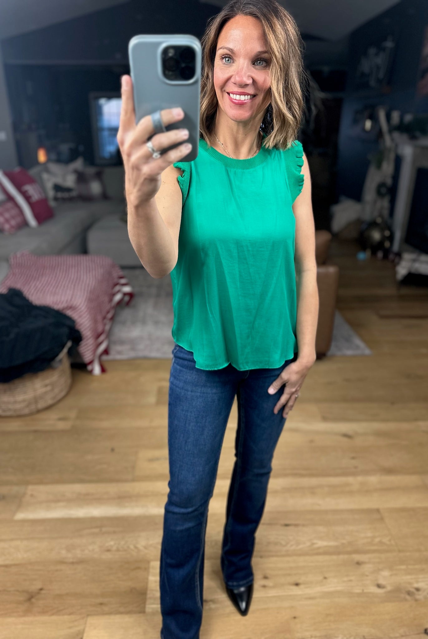 All For You Flutter Sleeve Top-Short Sleeves-Skies Are Blue-Anna Kaytes Boutique, Women's Fashion Boutique in Grinnell, Iowa