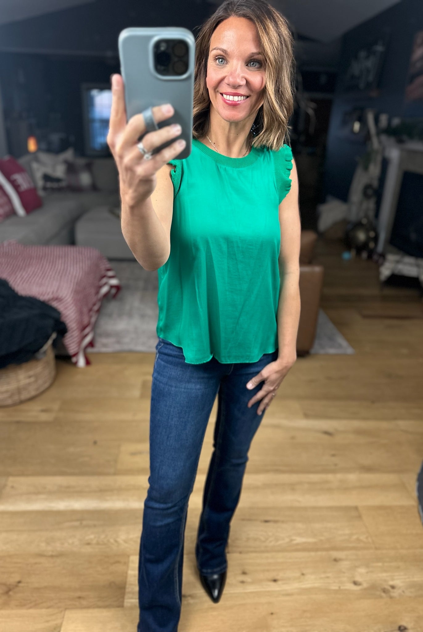 All For You Flutter Sleeve Top-Short Sleeves-Skies Are Blue-Anna Kaytes Boutique, Women's Fashion Boutique in Grinnell, Iowa