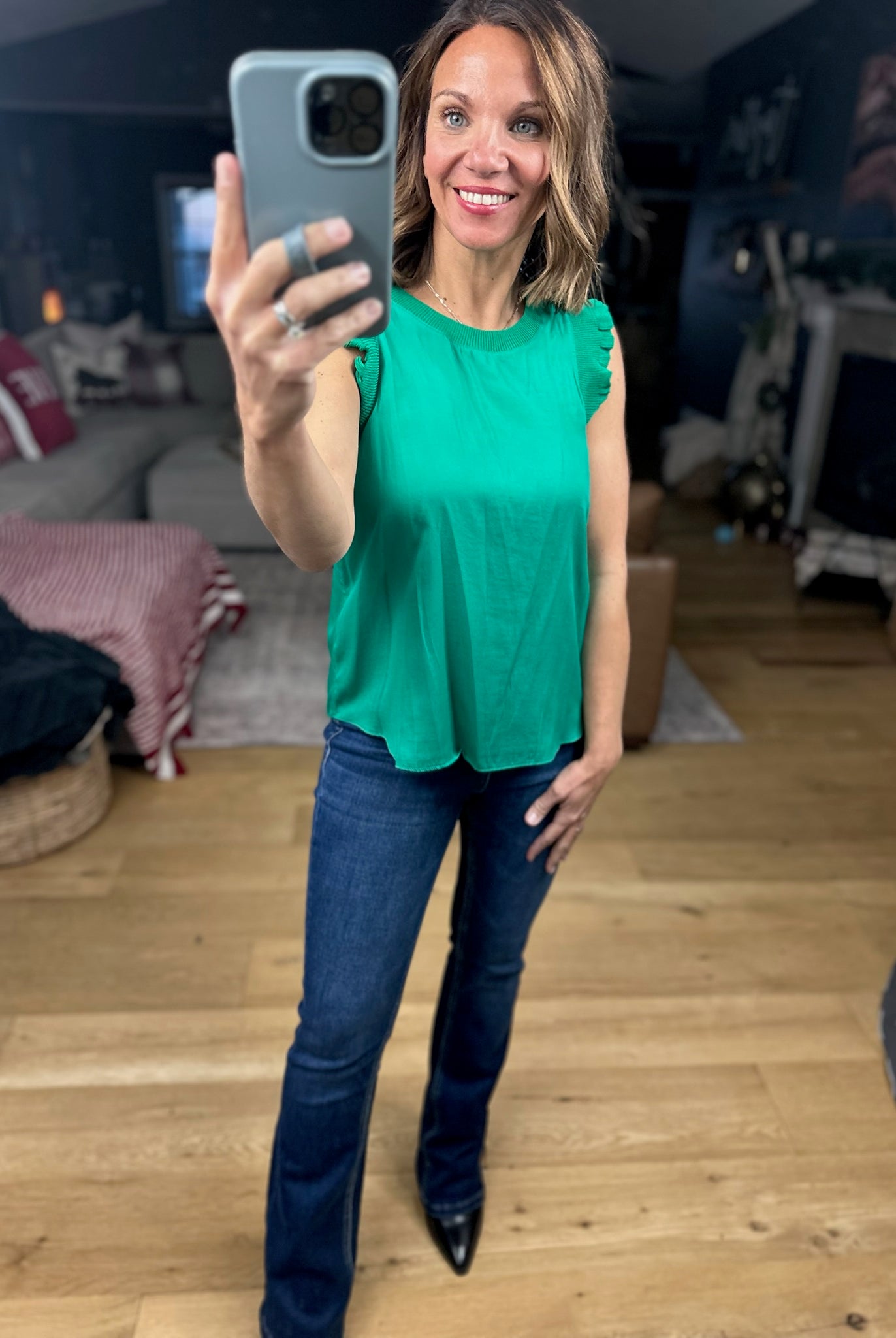 All For You Flutter Sleeve Top-Short Sleeves-Skies Are Blue-Anna Kaytes Boutique, Women's Fashion Boutique in Grinnell, Iowa