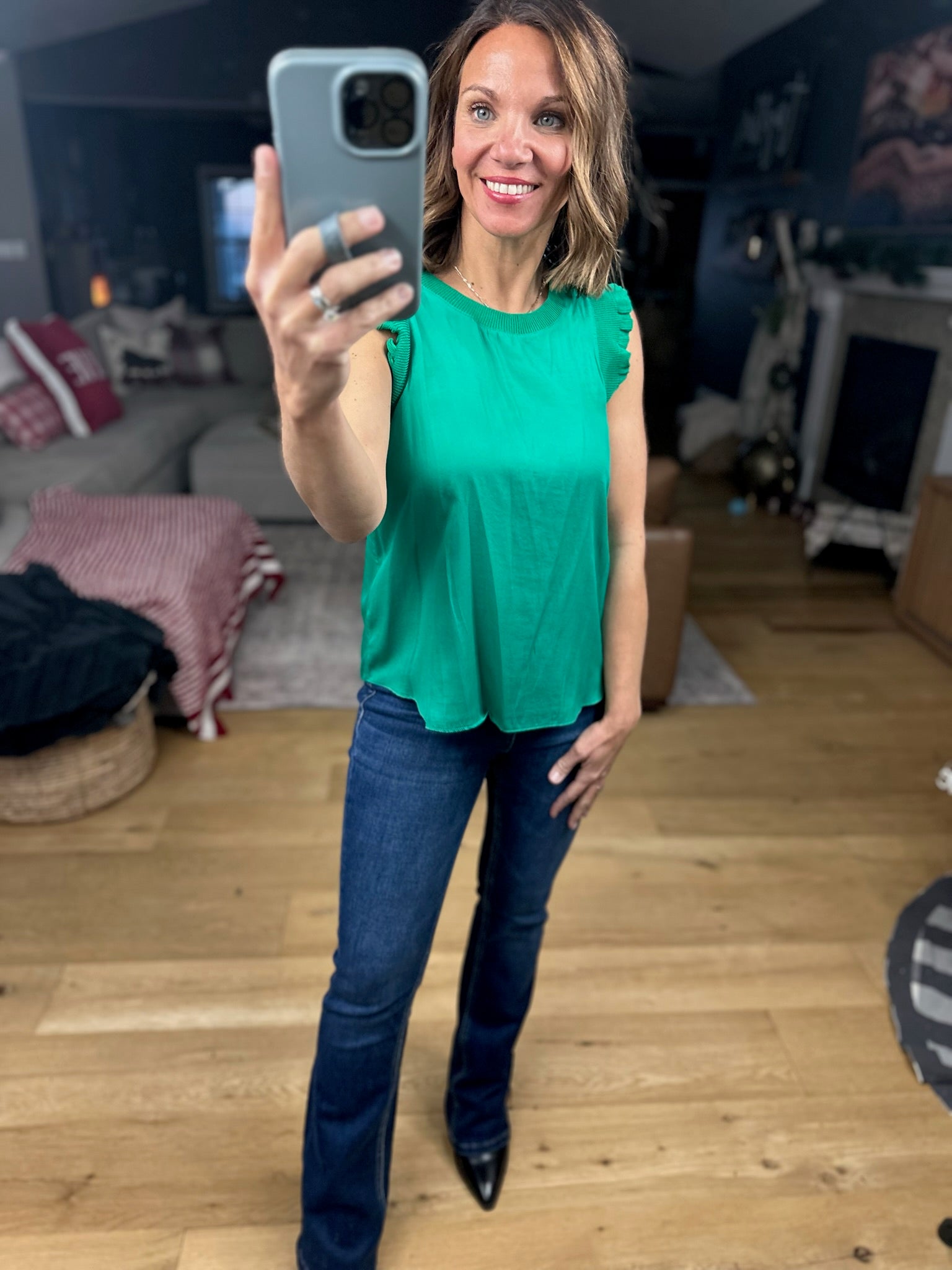 All For You Flutter Sleeve Top-Short Sleeves-Skies Are Blue-Anna Kaytes Boutique, Women's Fashion Boutique in Grinnell, Iowa