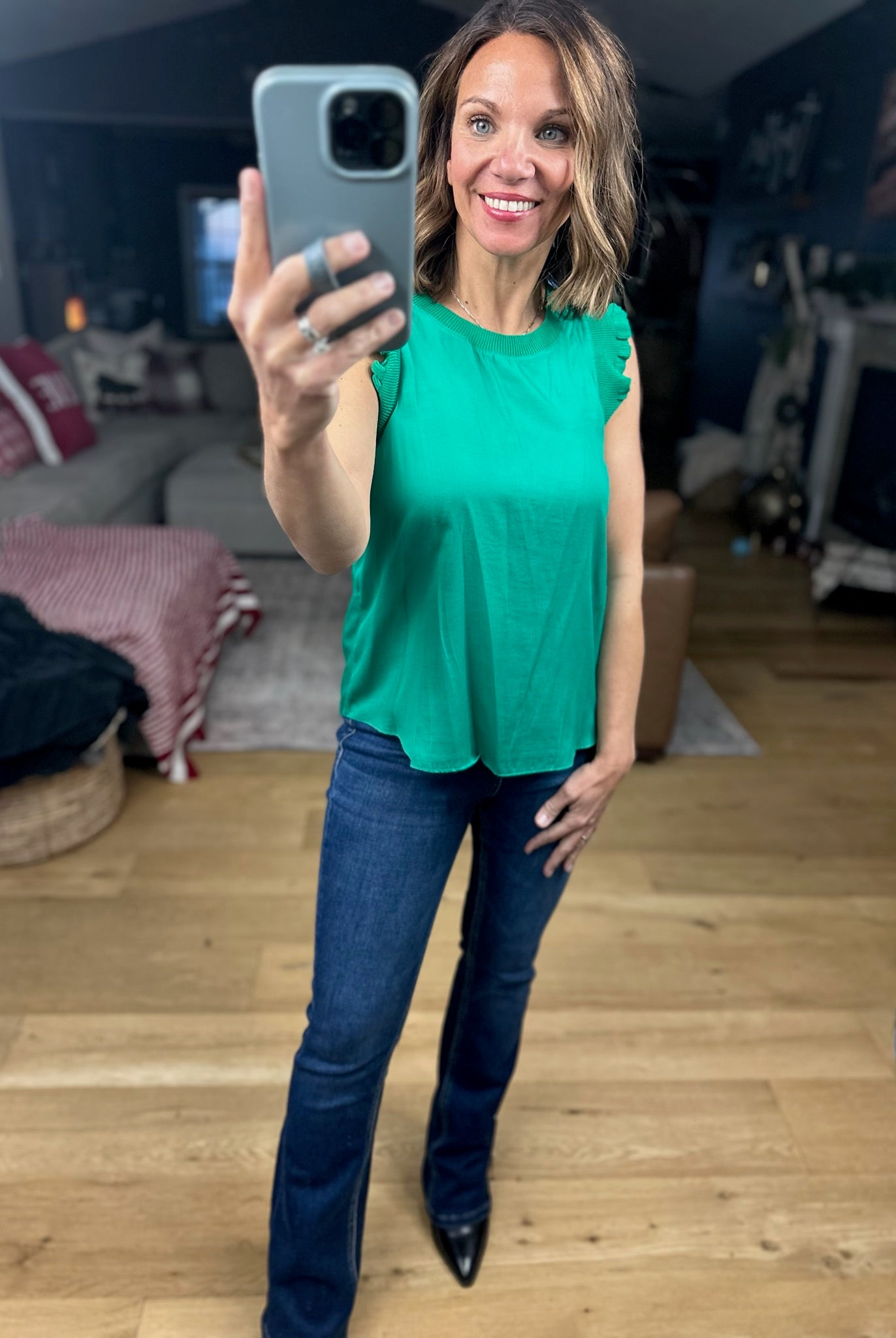 All For You Flutter Sleeve Top-Short Sleeves-Skies Are Blue-Anna Kaytes Boutique, Women's Fashion Boutique in Grinnell, Iowa