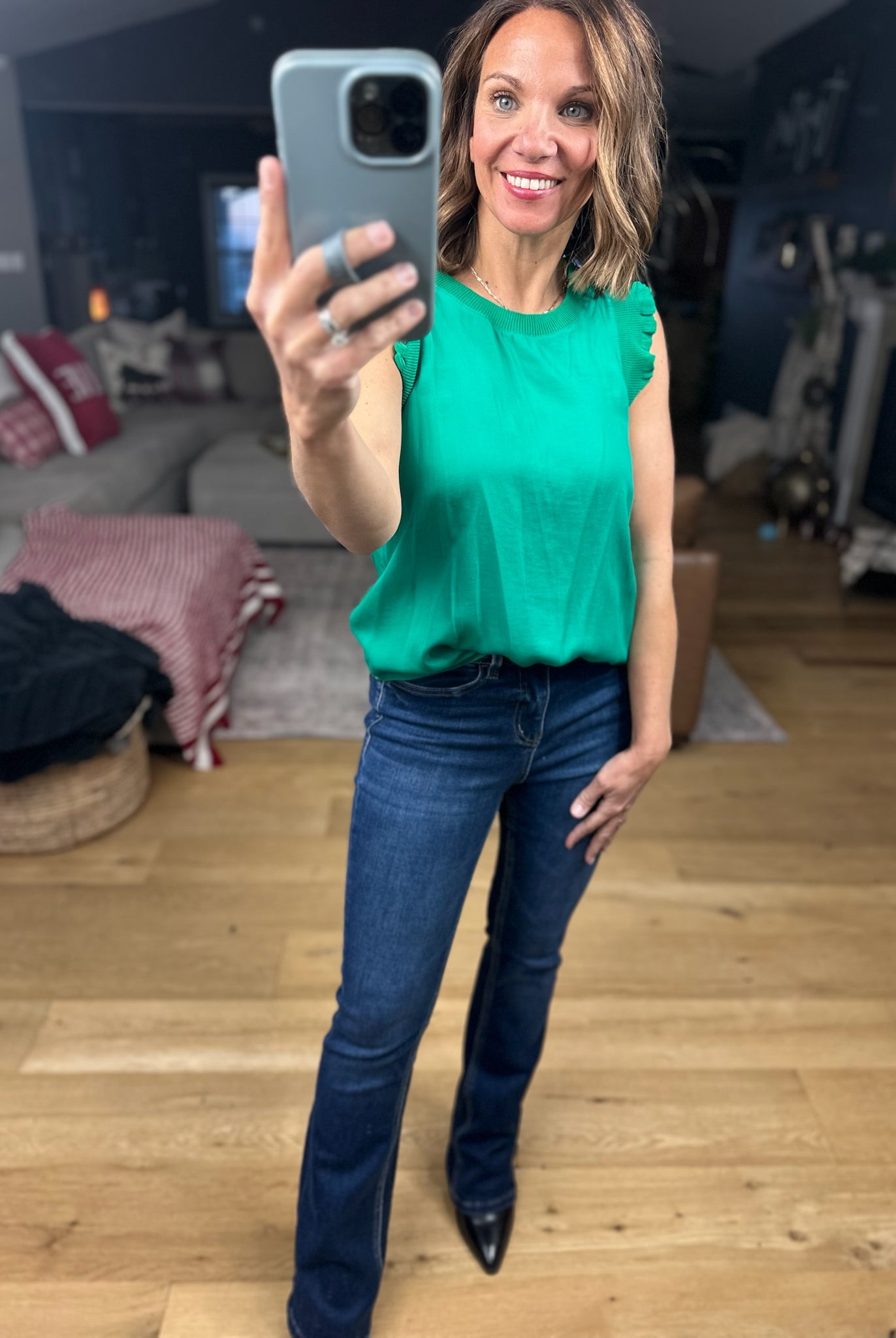 All For You Flutter Sleeve Top-Short Sleeves-Skies Are Blue-Anna Kaytes Boutique, Women's Fashion Boutique in Grinnell, Iowa