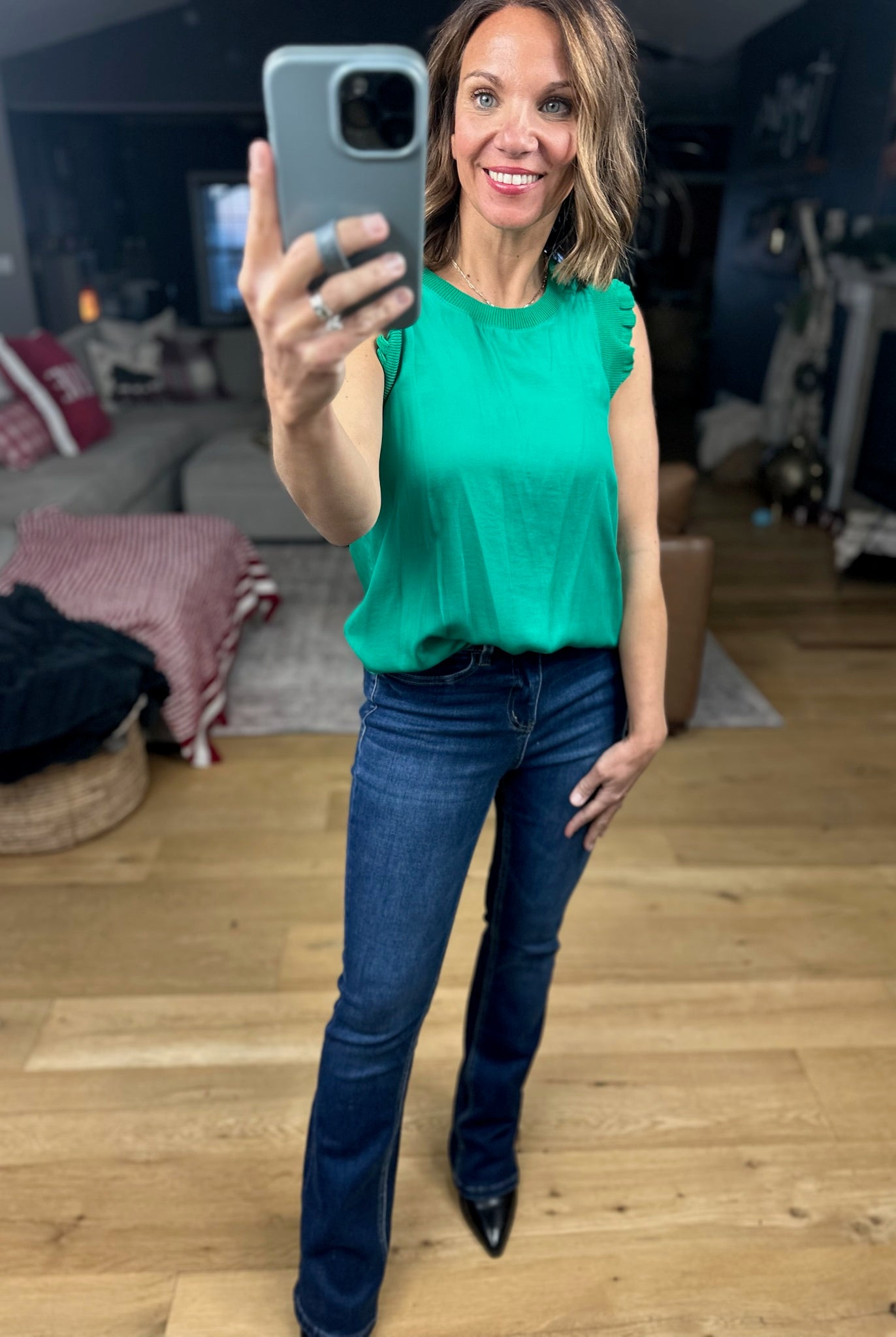 All For You Flutter Sleeve Top-Short Sleeves-Skies Are Blue-Anna Kaytes Boutique, Women's Fashion Boutique in Grinnell, Iowa