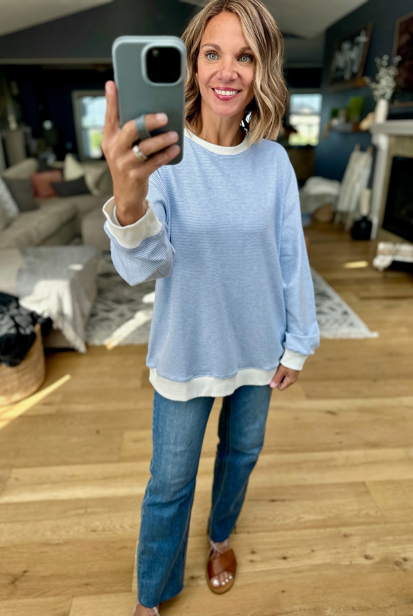 Not A Word Striped Oversized Top-Wishlist-Anna Kaytes Boutique, Women's Fashion Boutique in Grinnell, Iowa