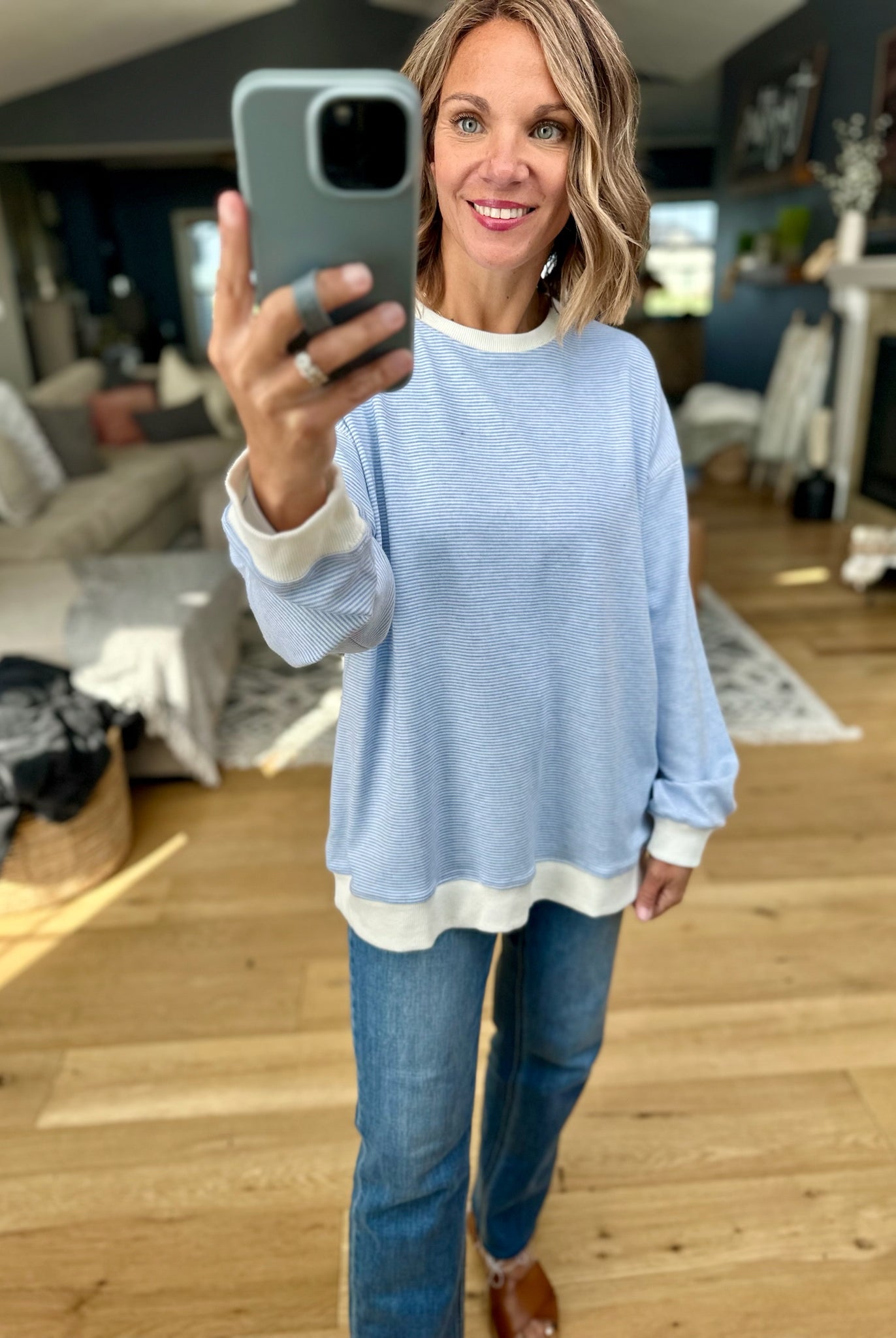 Not A Word Striped Oversized Top-Wishlist-Anna Kaytes Boutique, Women's Fashion Boutique in Grinnell, Iowa