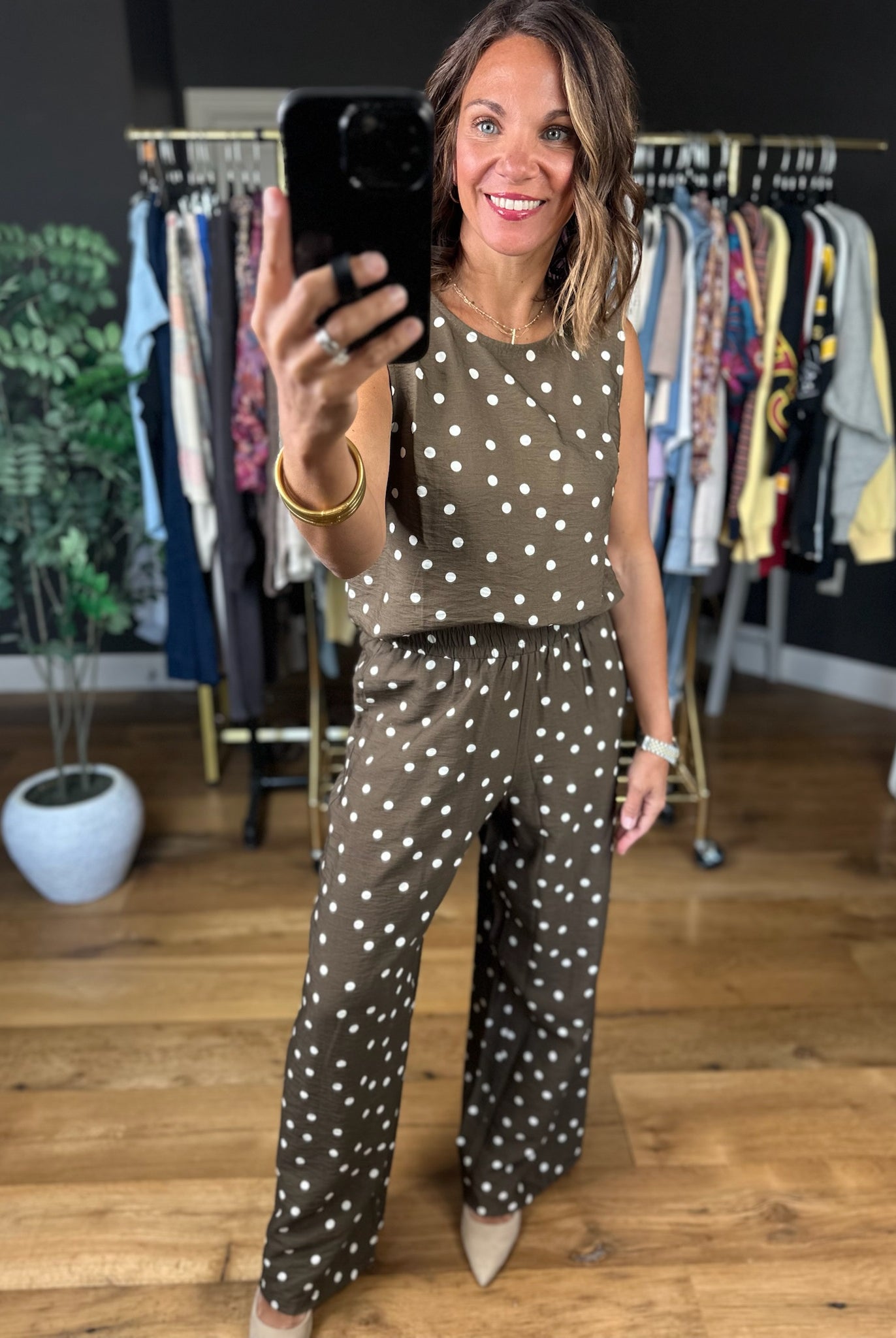 Has To Be You Polka Dot 2-Piece Set-Sleeveless-She & Sky-Anna Kaytes Boutique, Women's Fashion Boutique in Grinnell, Iowa